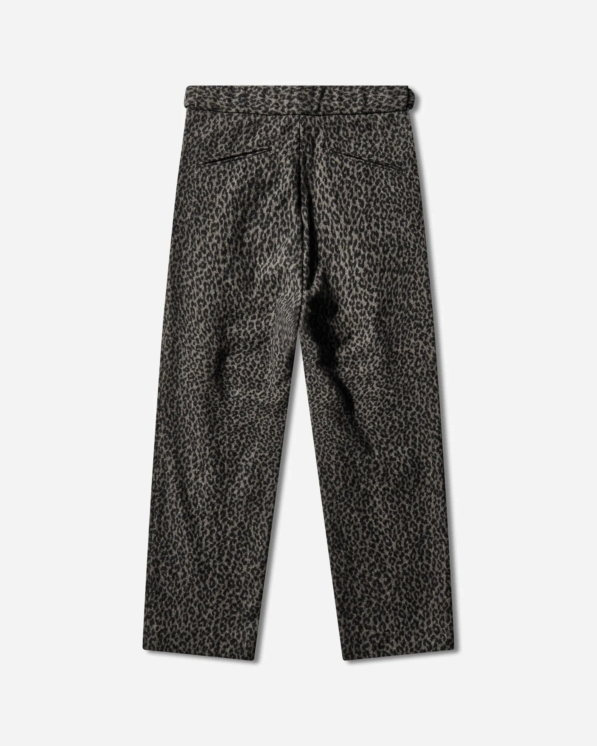 Needles Men's Leopard Jacquard Side Tab Tucked Trousers Charcoal