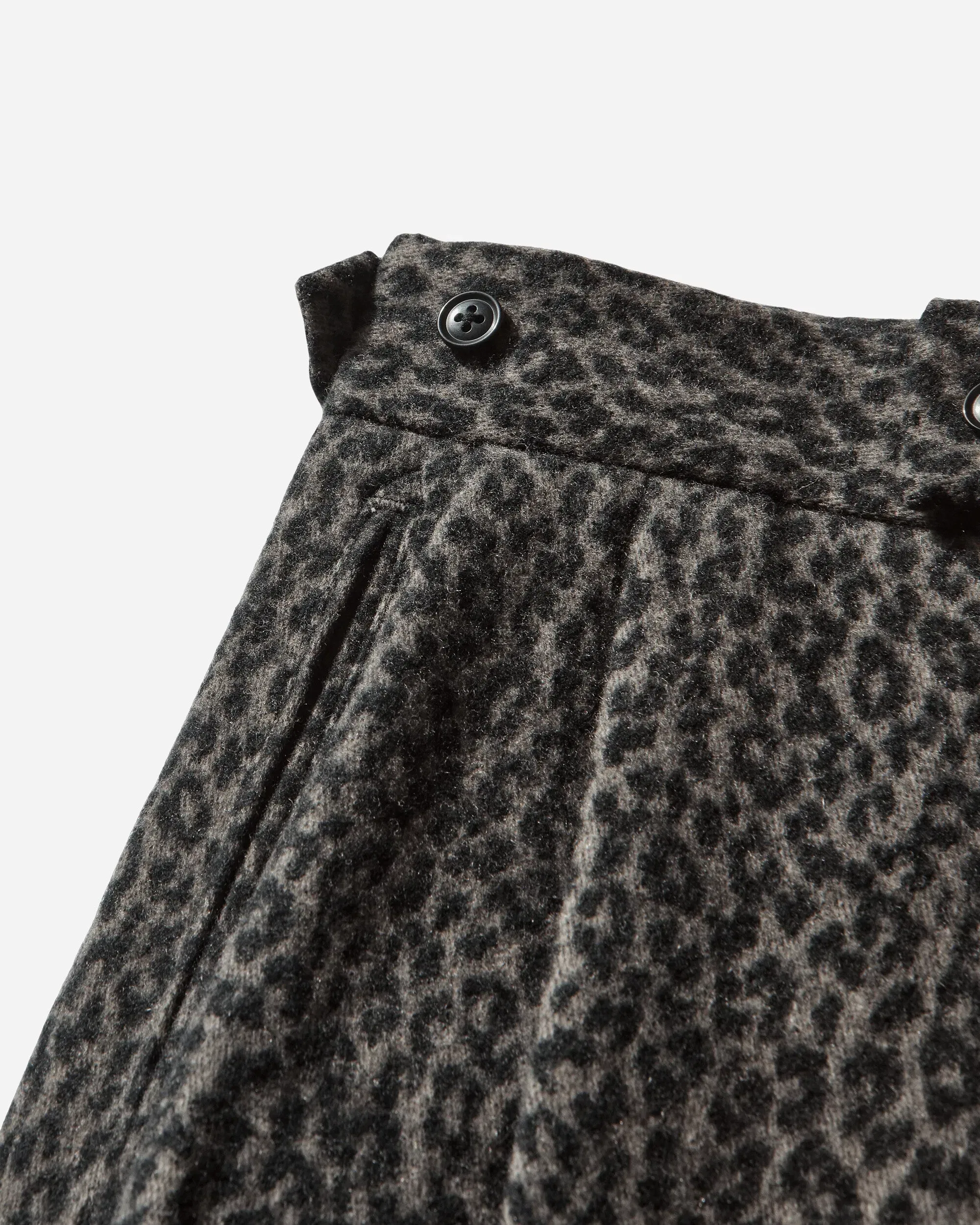 Needles Men's Leopard Jacquard Side Tab Tucked Trousers Charcoal