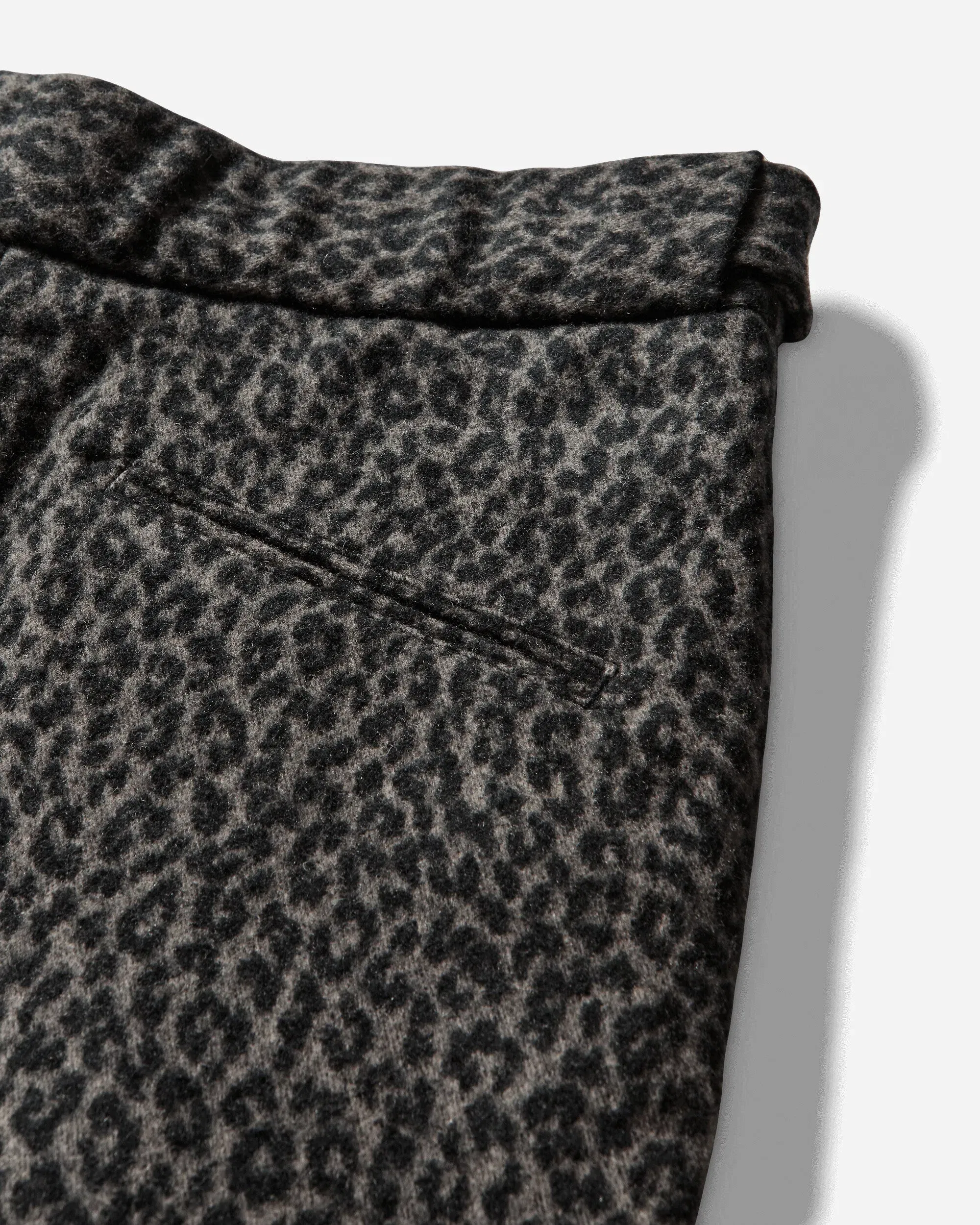 Needles Men's Leopard Jacquard Side Tab Tucked Trousers Charcoal