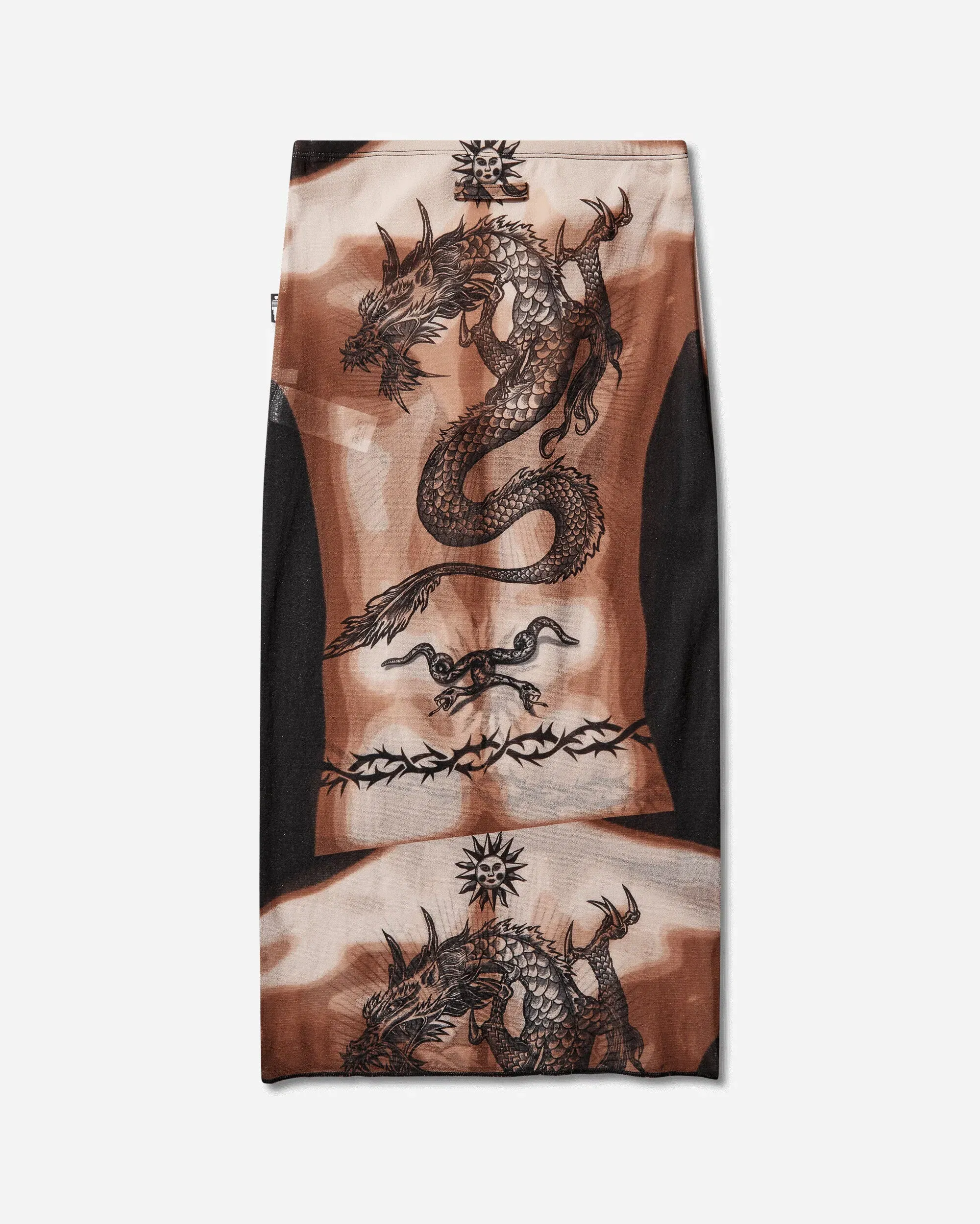 Jean Paul Gaultier Women's Re-Edition Safe Sex Tattoo Long Skirt Black