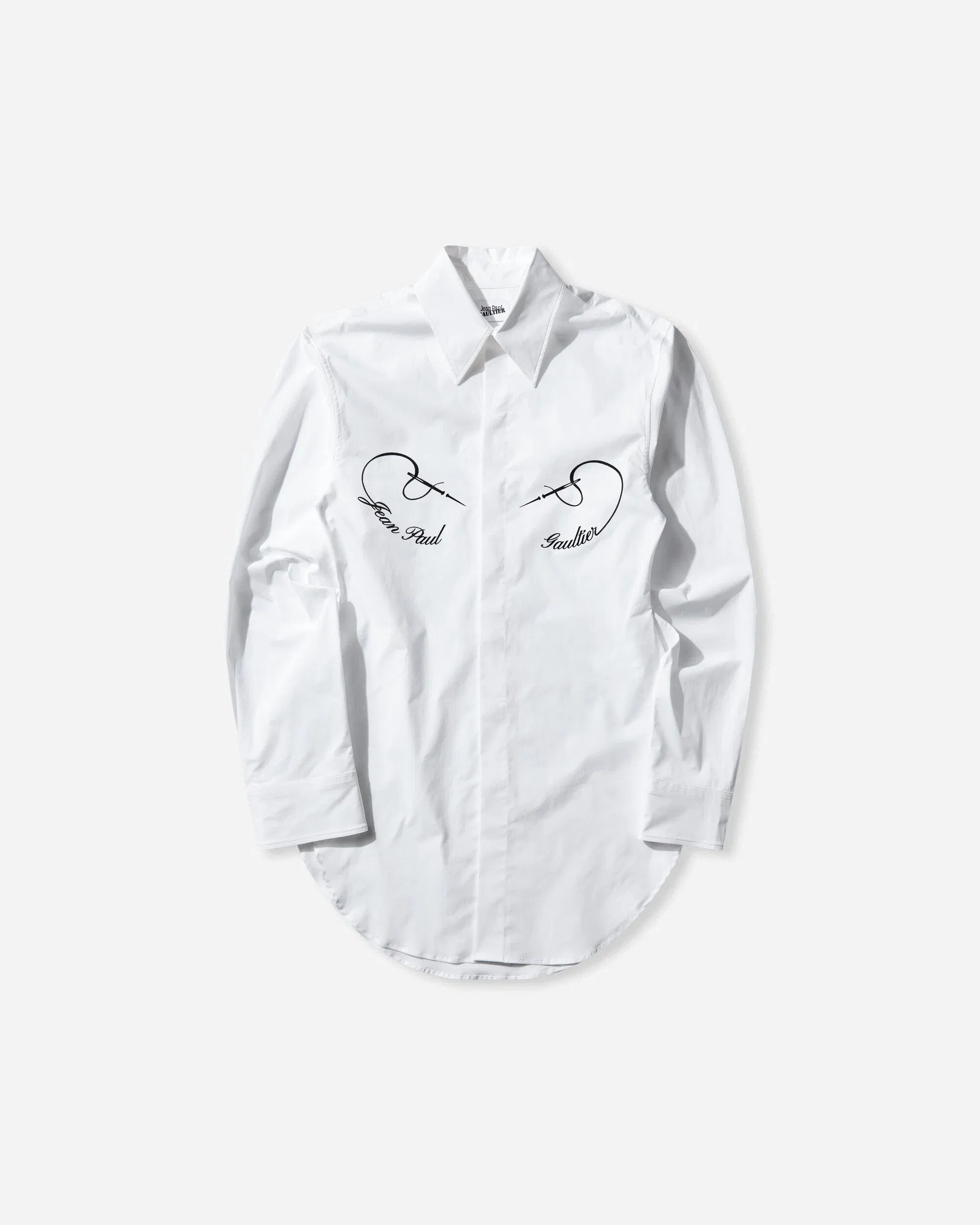 Jean Paul Gaultier Women's Oversized Printed Shirt White