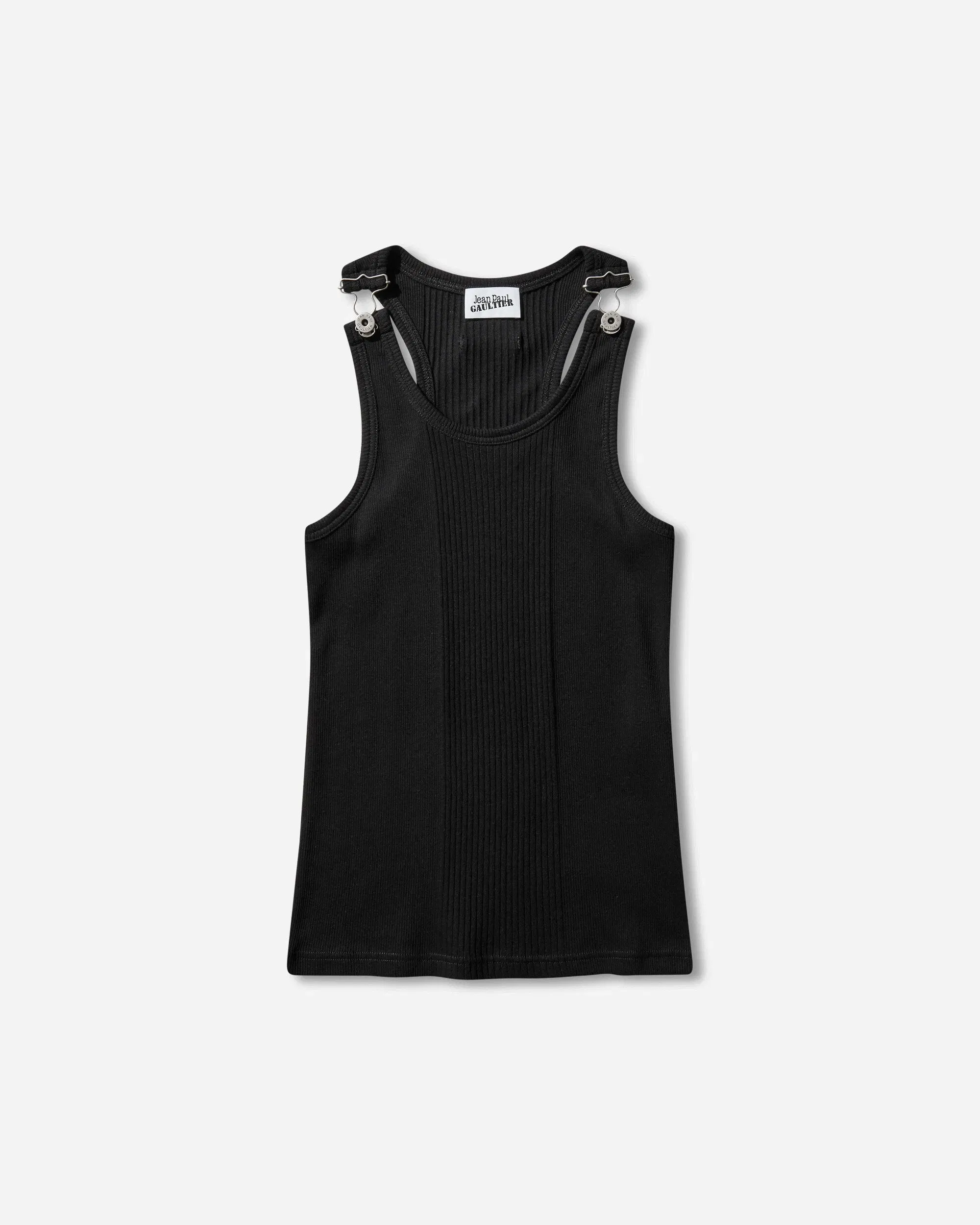 Jean Paul Gaultier Women's Overall Buckles Ribbed Tank Top Black