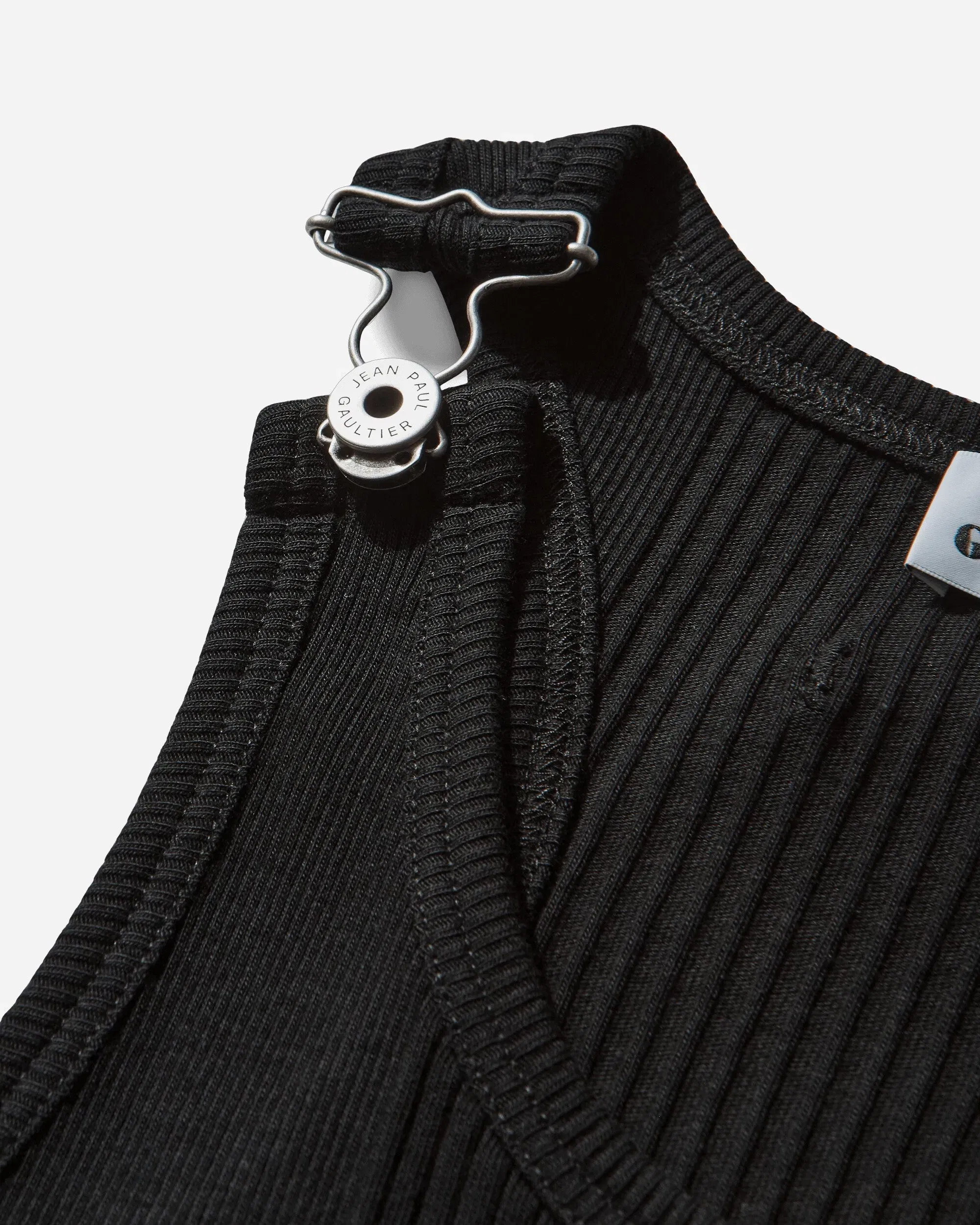 Jean Paul Gaultier Women's Overall Buckles Ribbed Tank Top Black
