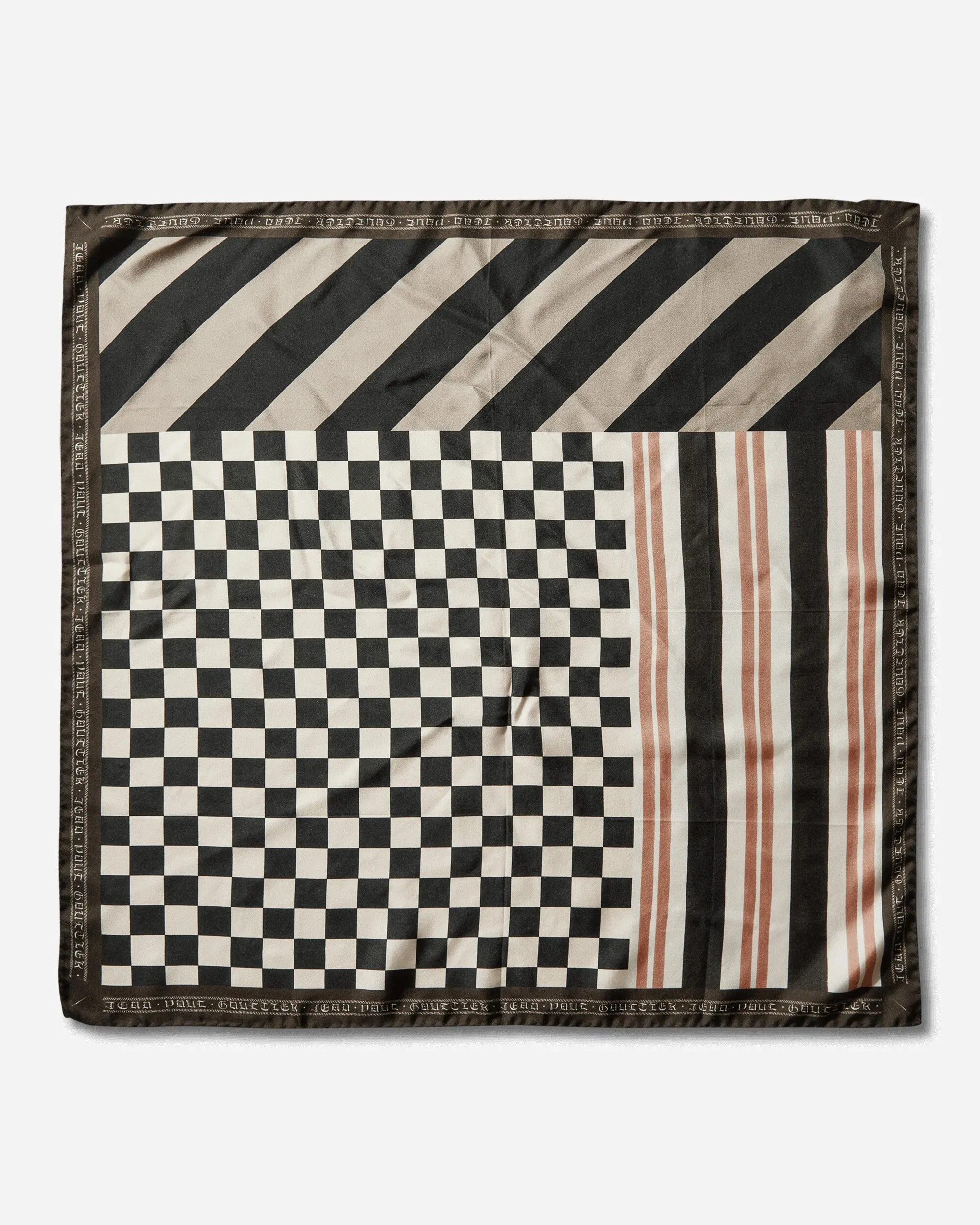 Jean Paul Gaultier Patchwork Print Silk Scarf Multicolor