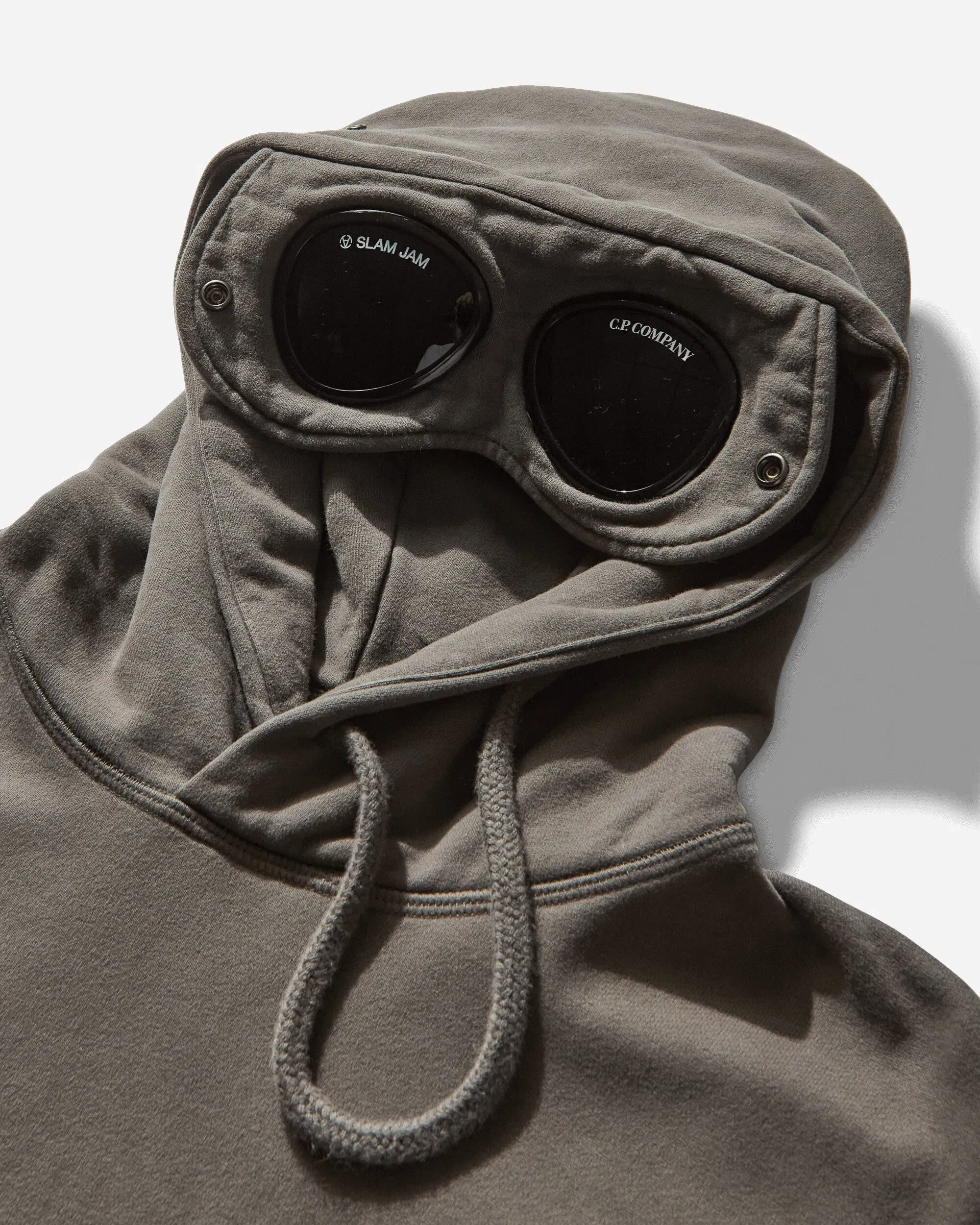 C.P. Company Slam Jam Diagonal Fleece Brushed Goggle Hoodie Black