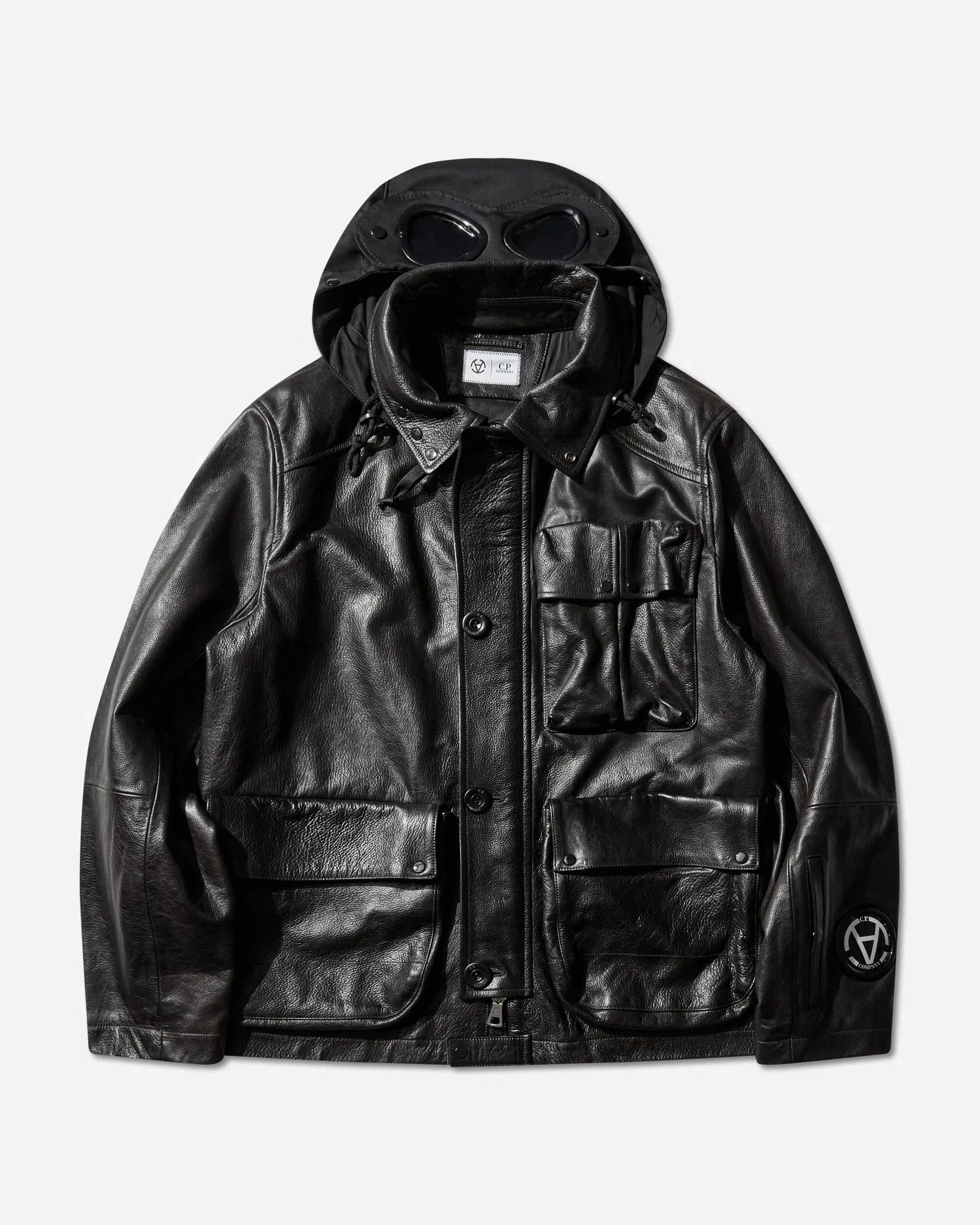 C.P. Company Slam Jam Leather Mille Jacket Black
