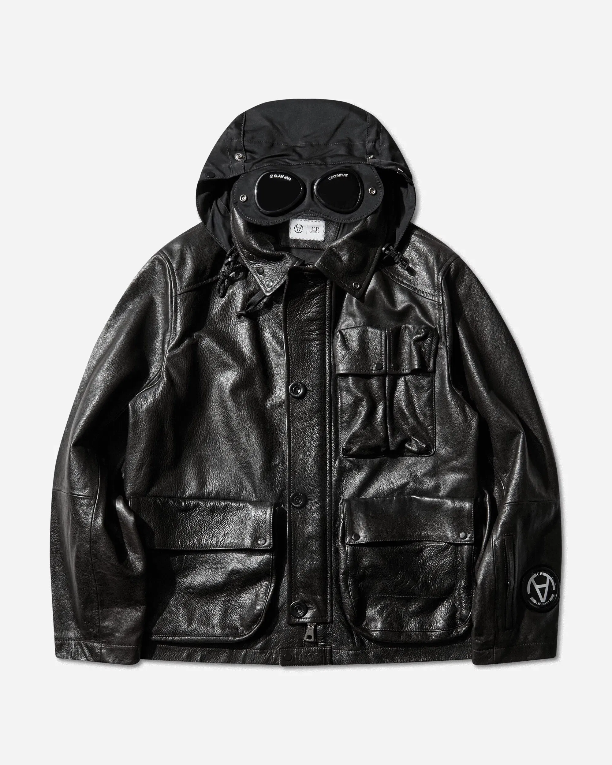 C.P. Company Slam Jam Leather Mille Jacket Black