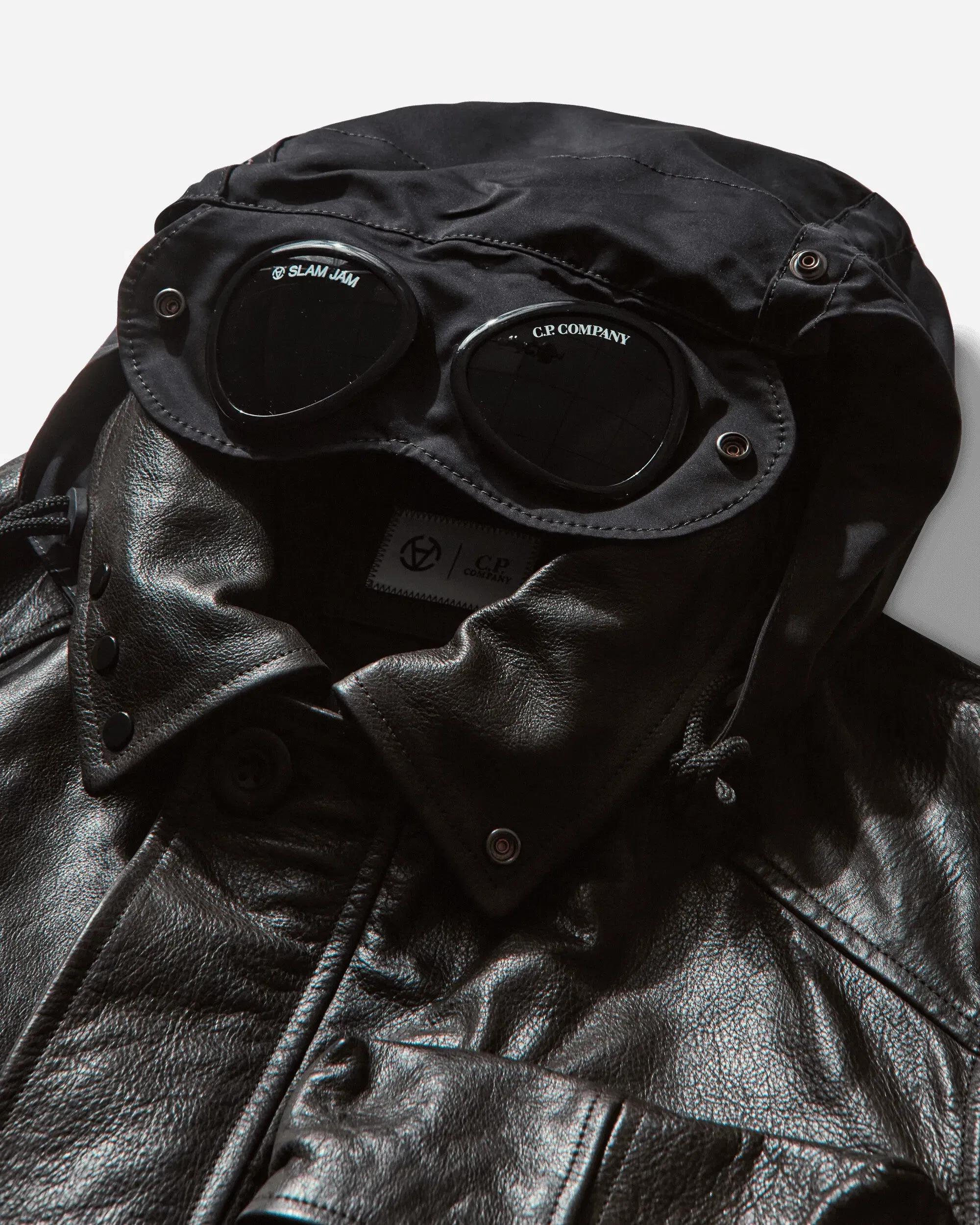 C.P. Company Slam Jam Leather Mille Jacket Black