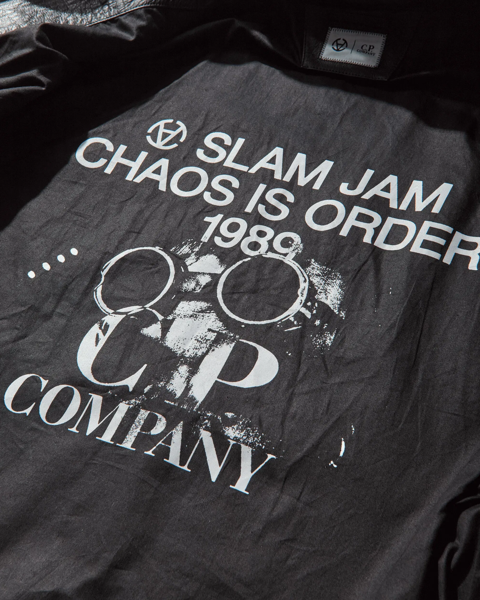 C.P. Company Slam Jam Leather Mille Jacket Black