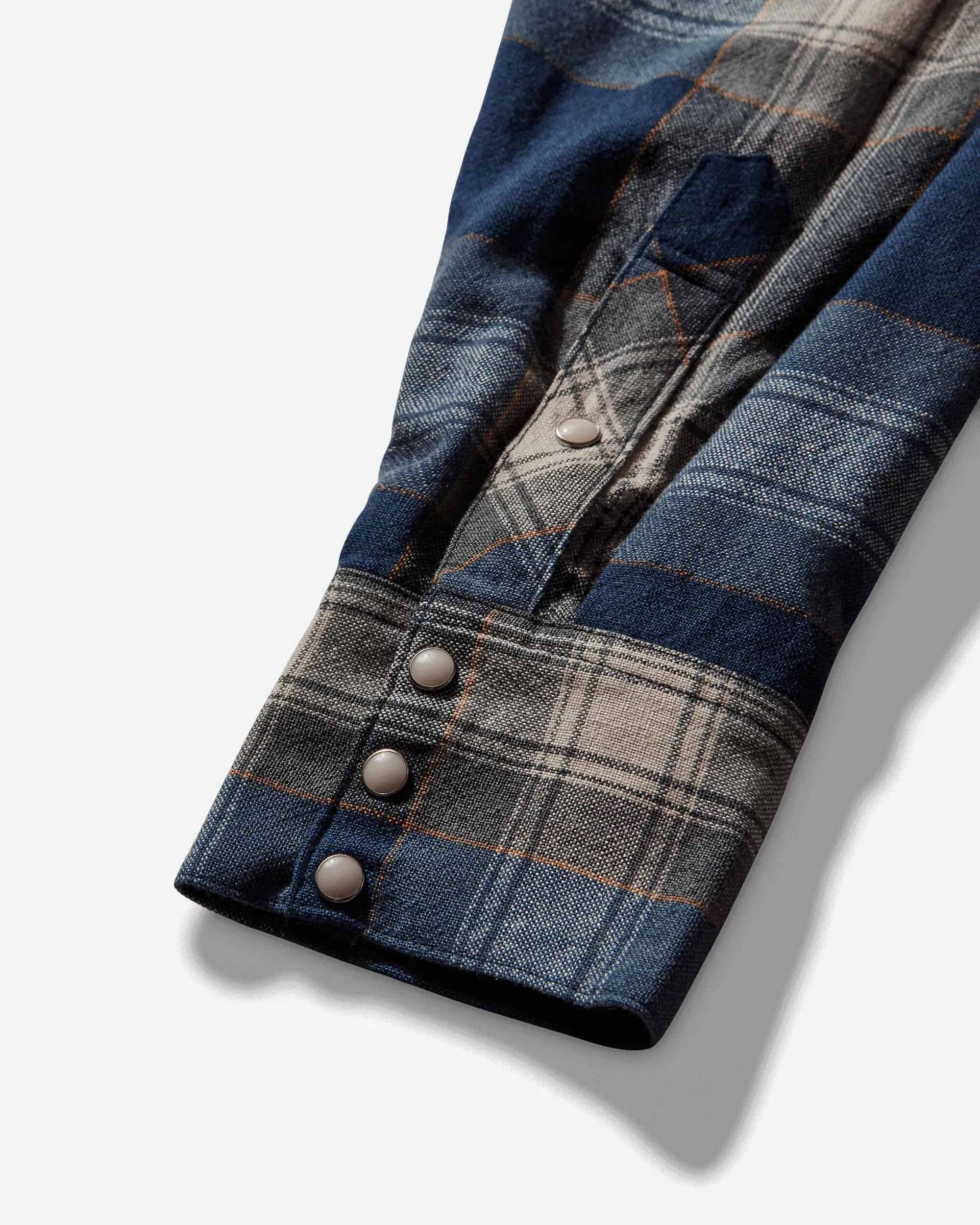 visvim Men's Four Corners Longsleeve Shirt Blue