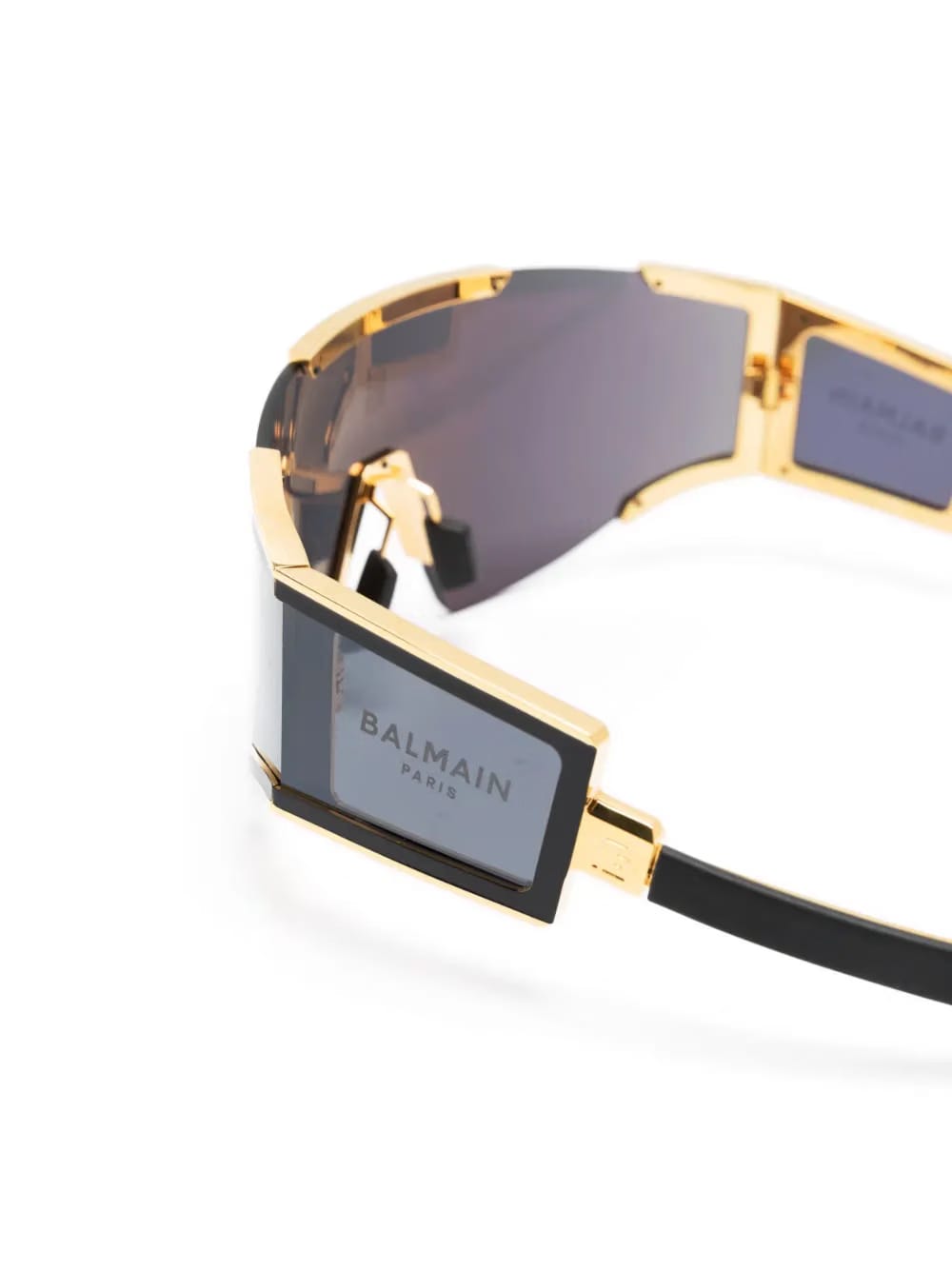 logo-print shield-frame sunglasses
