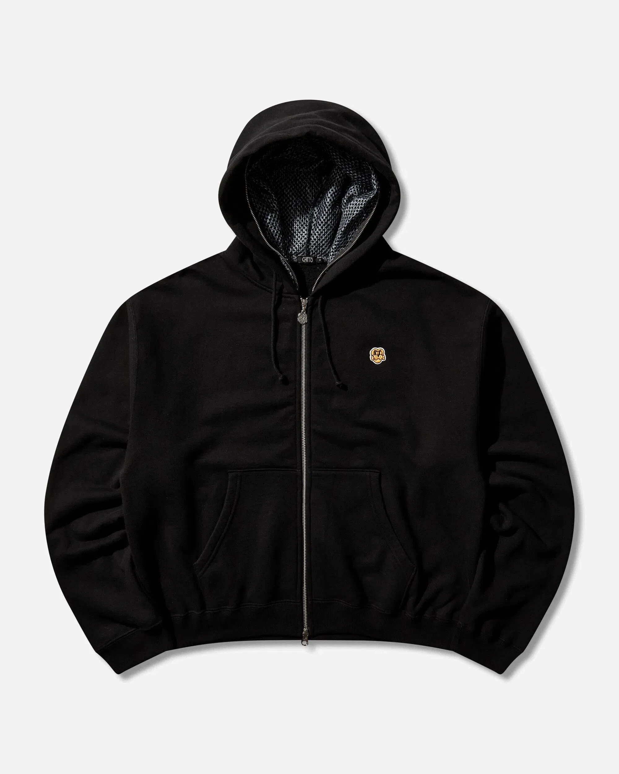 CHITO Men's Dog Mesh Zip Hoodie Black