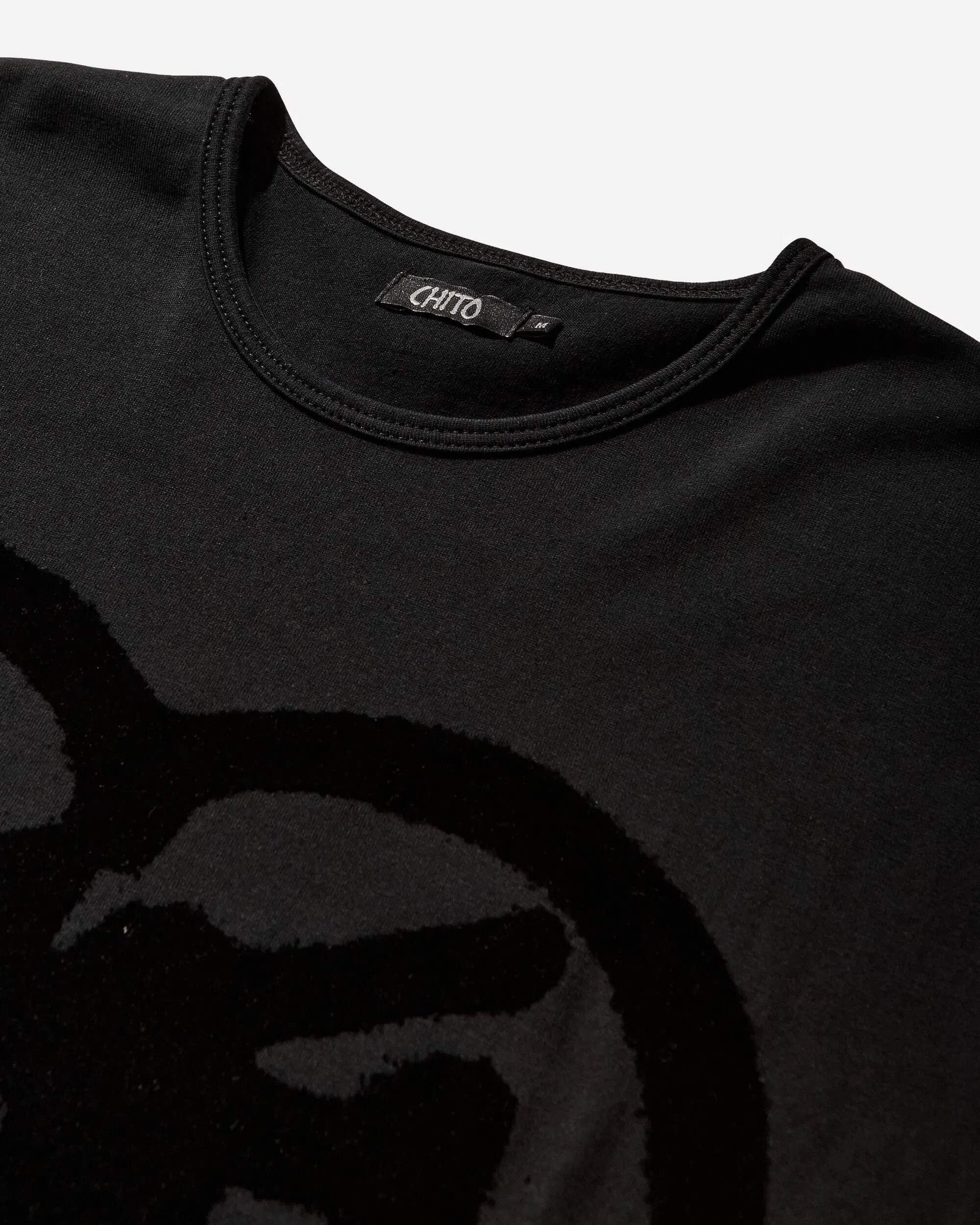 CHITO Men's Flocked Pup T-Shirt Black