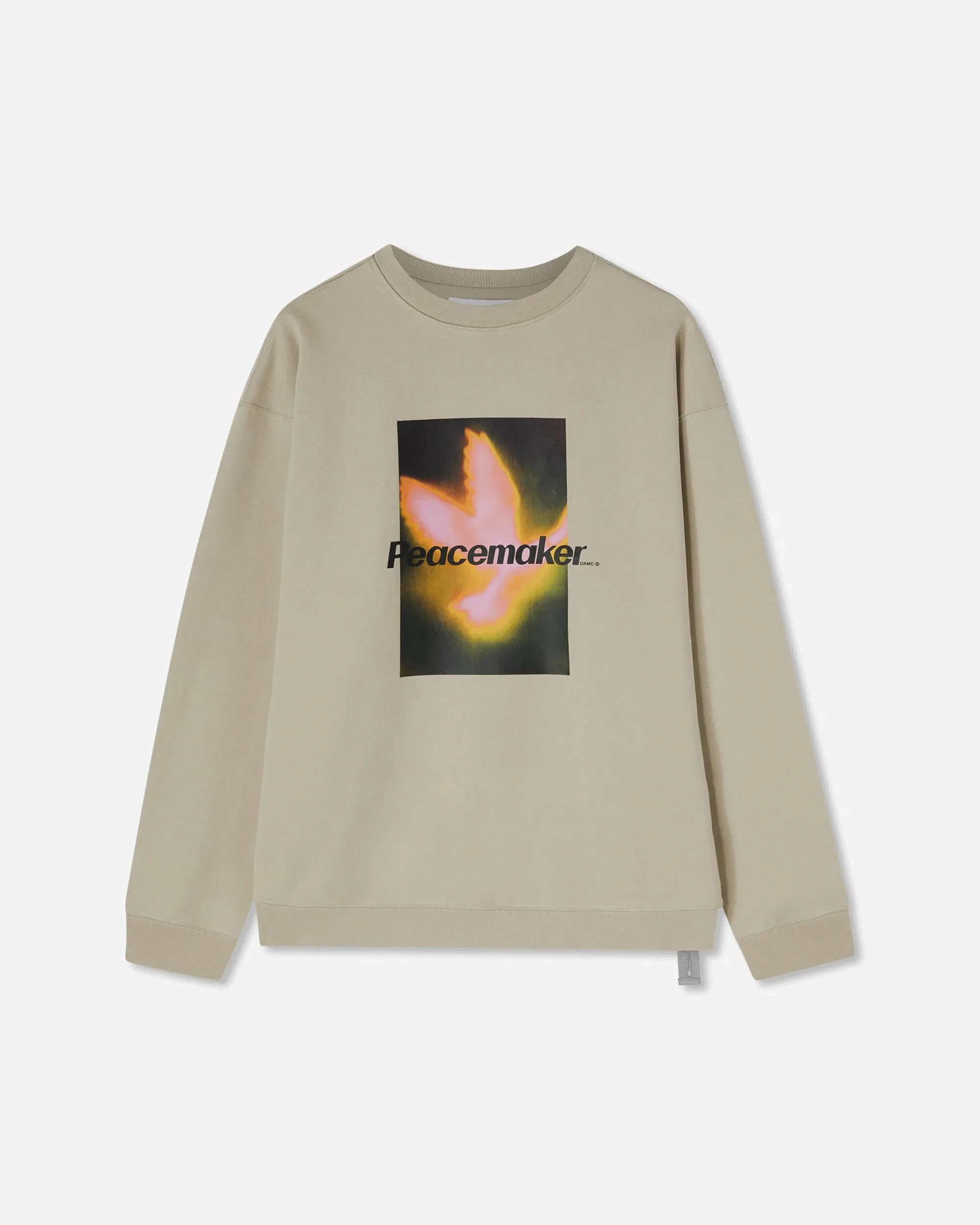 OAMC Peacemaker Men's Bird Loose Fit Crewneck Sweatshirt Sand