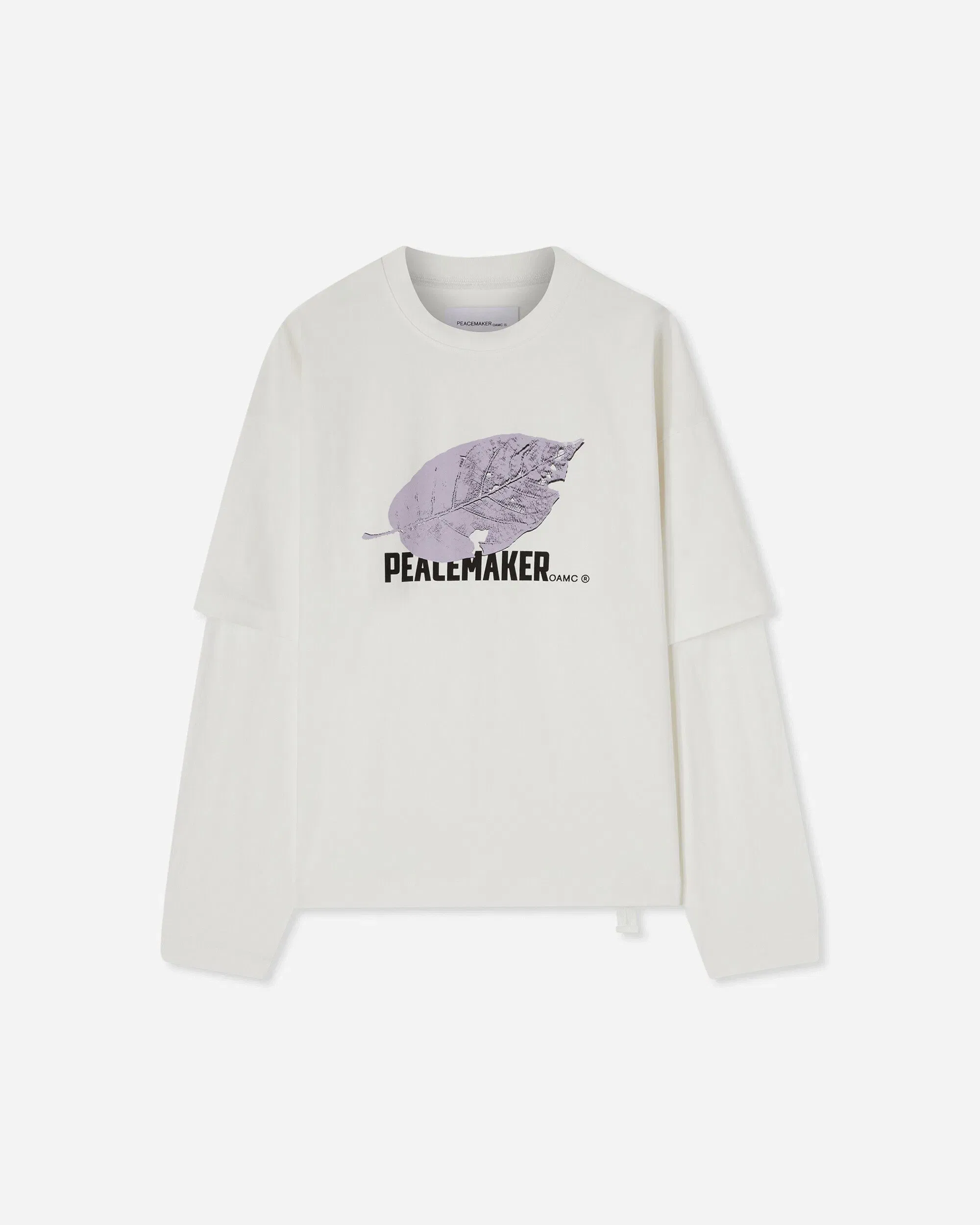 OAMC Peacemaker Men's Leaf Double Layer Boxy T-Shirt Snow White