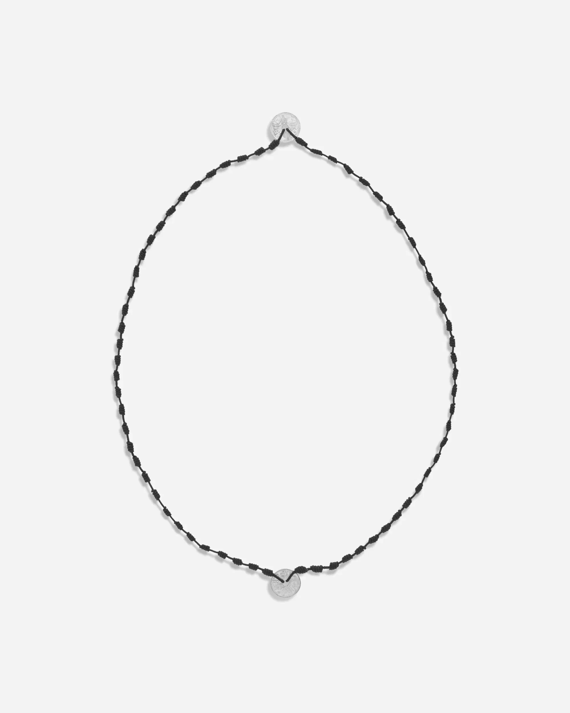 Neighborhood Cord Coin Necklace Black