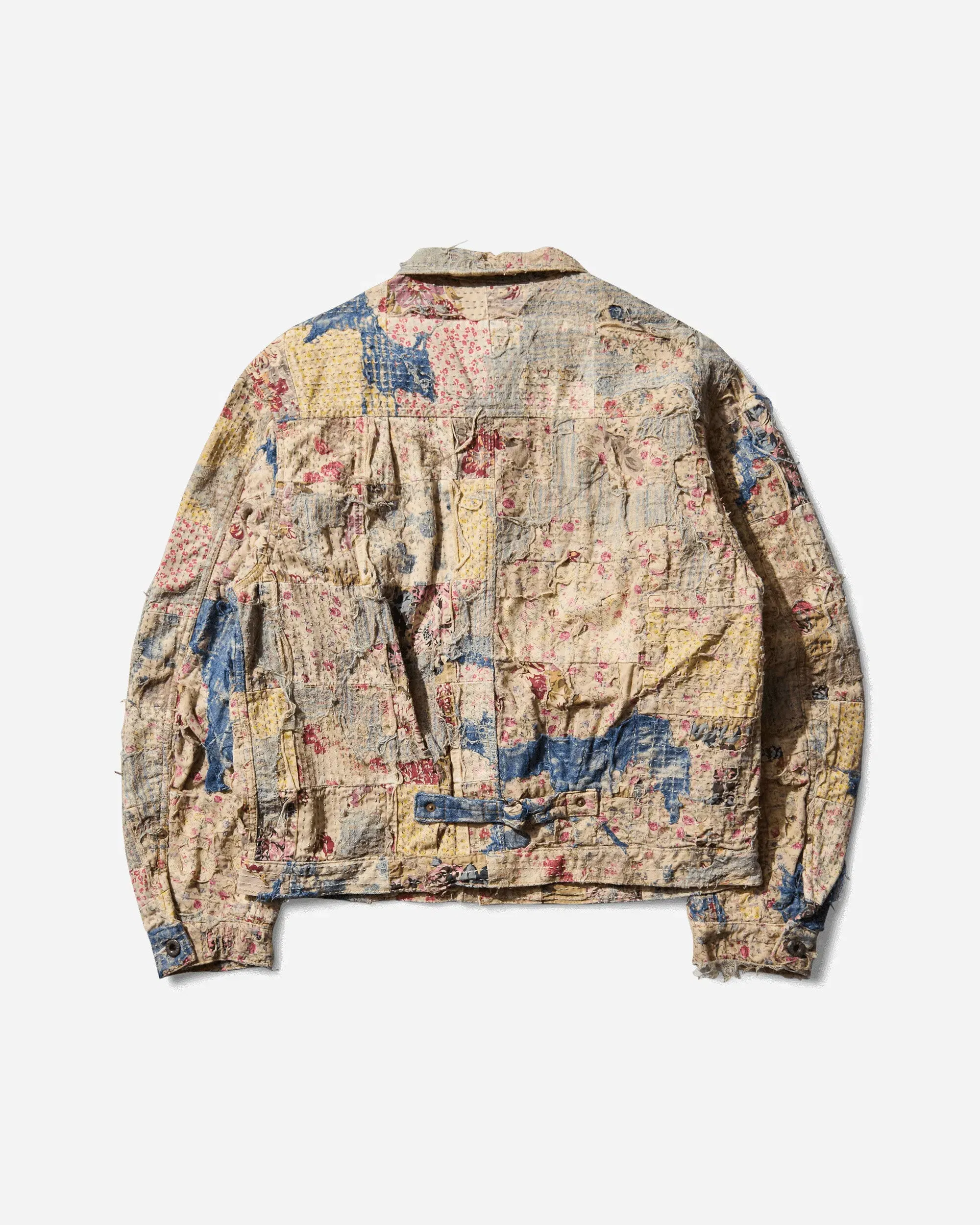 KAPITAL Men's Champetre BORO Spring Jacket Gray / Beige
