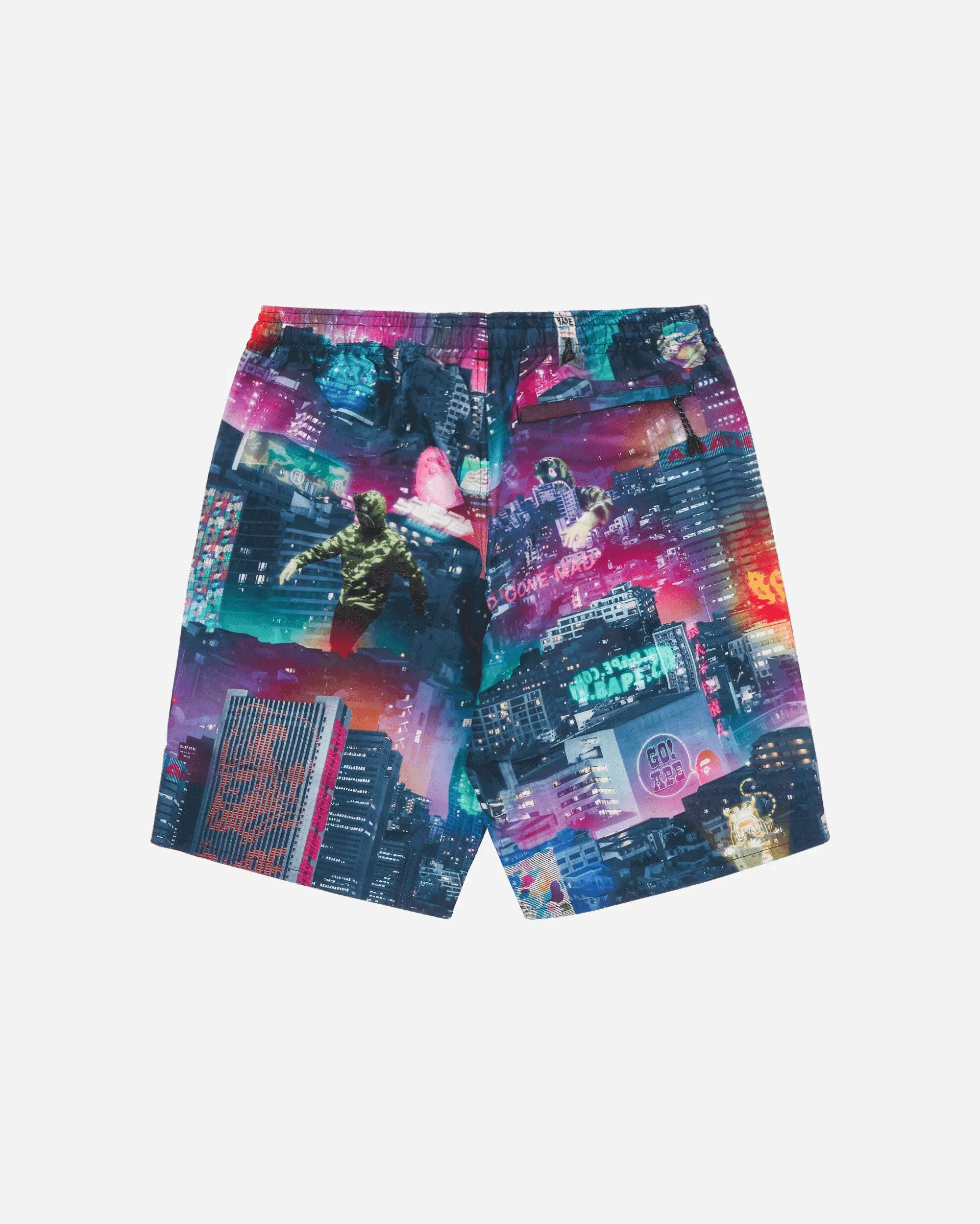BAPE Men's Neon Tokyo Track Shorts Multicolor
