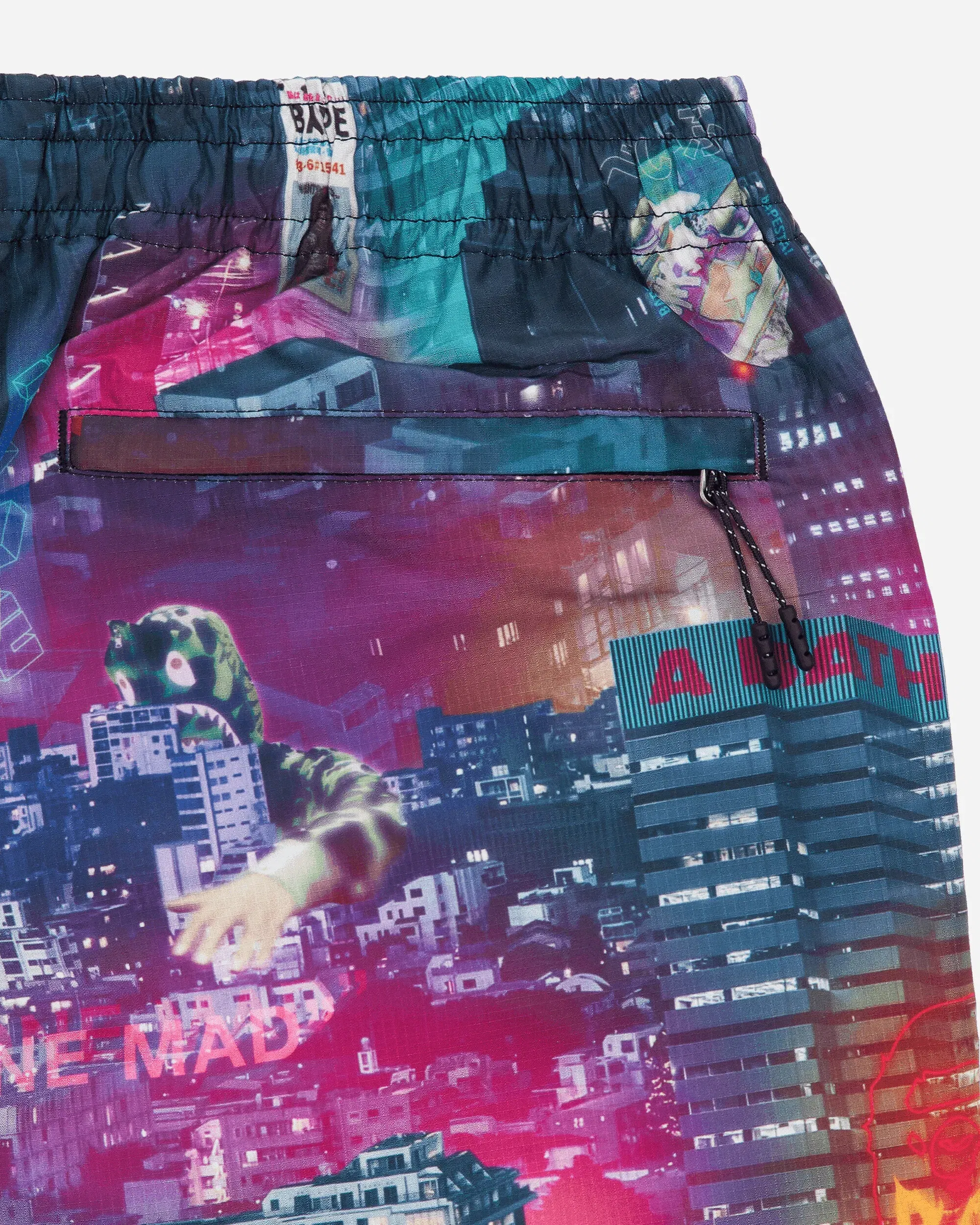 BAPE Men's Neon Tokyo Track Shorts Multicolor