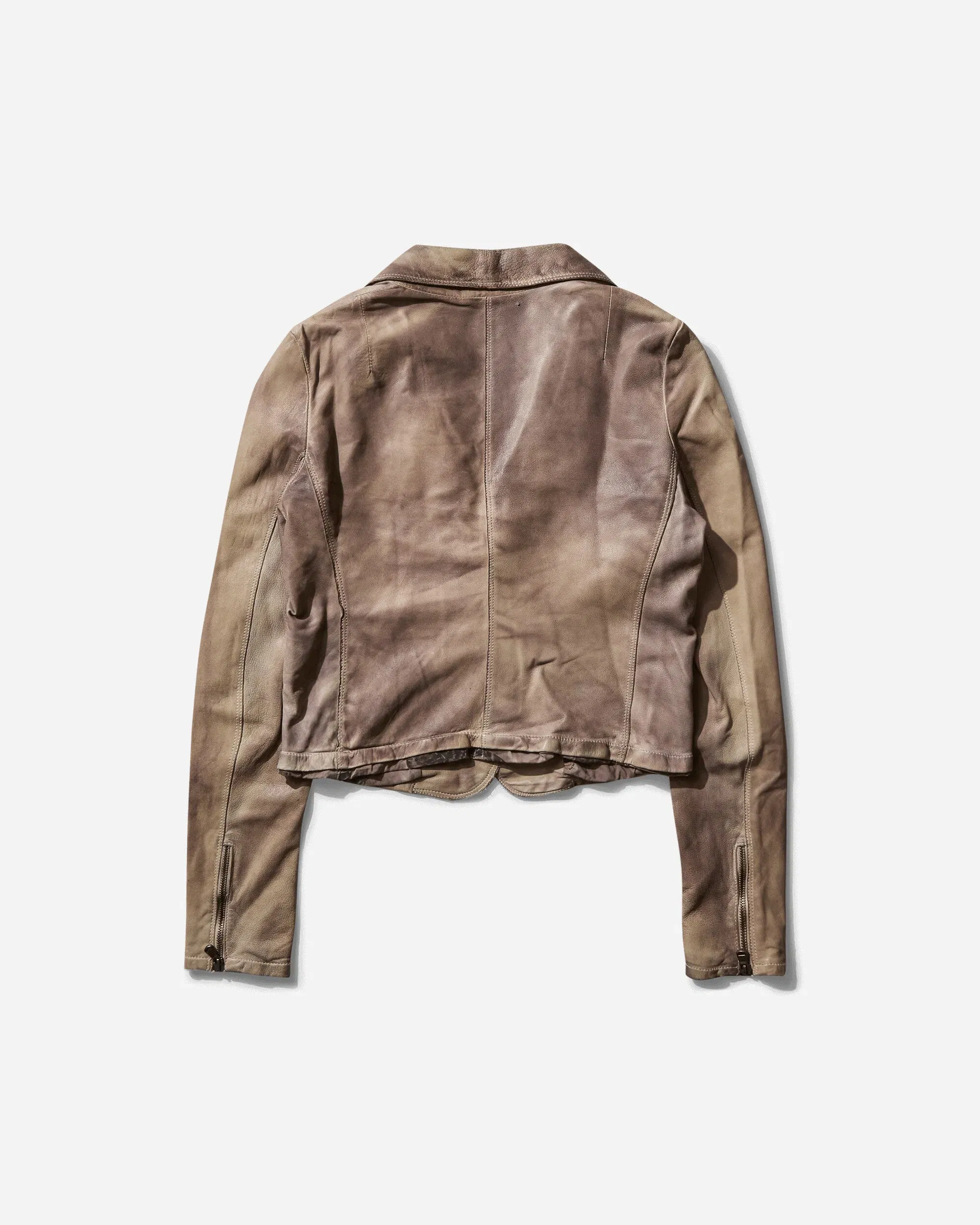 Pezze Vintage Women's Faded Leather Blazer Brown