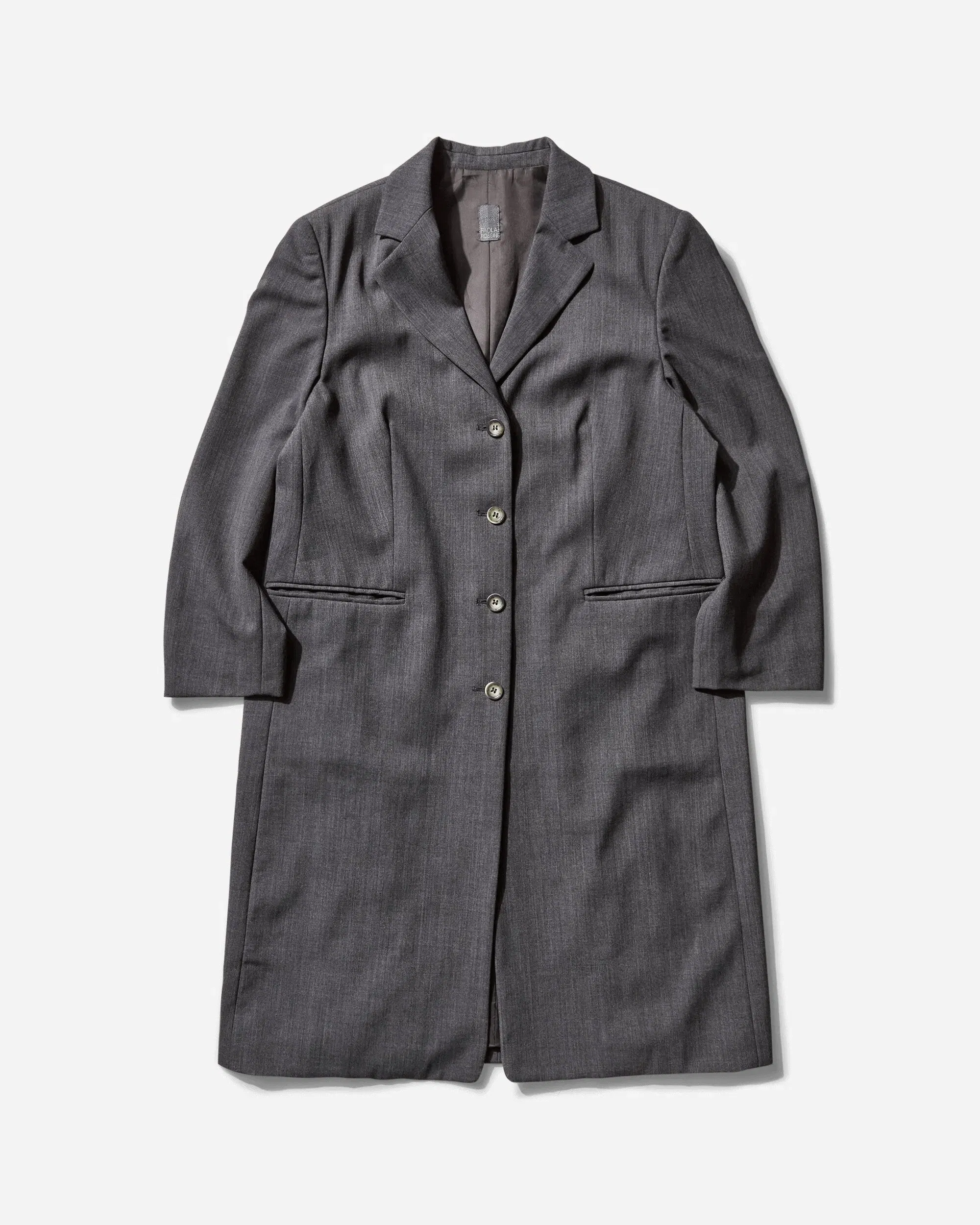 Pezze Vintage Women's Wool Single Line Trench Coat Grey