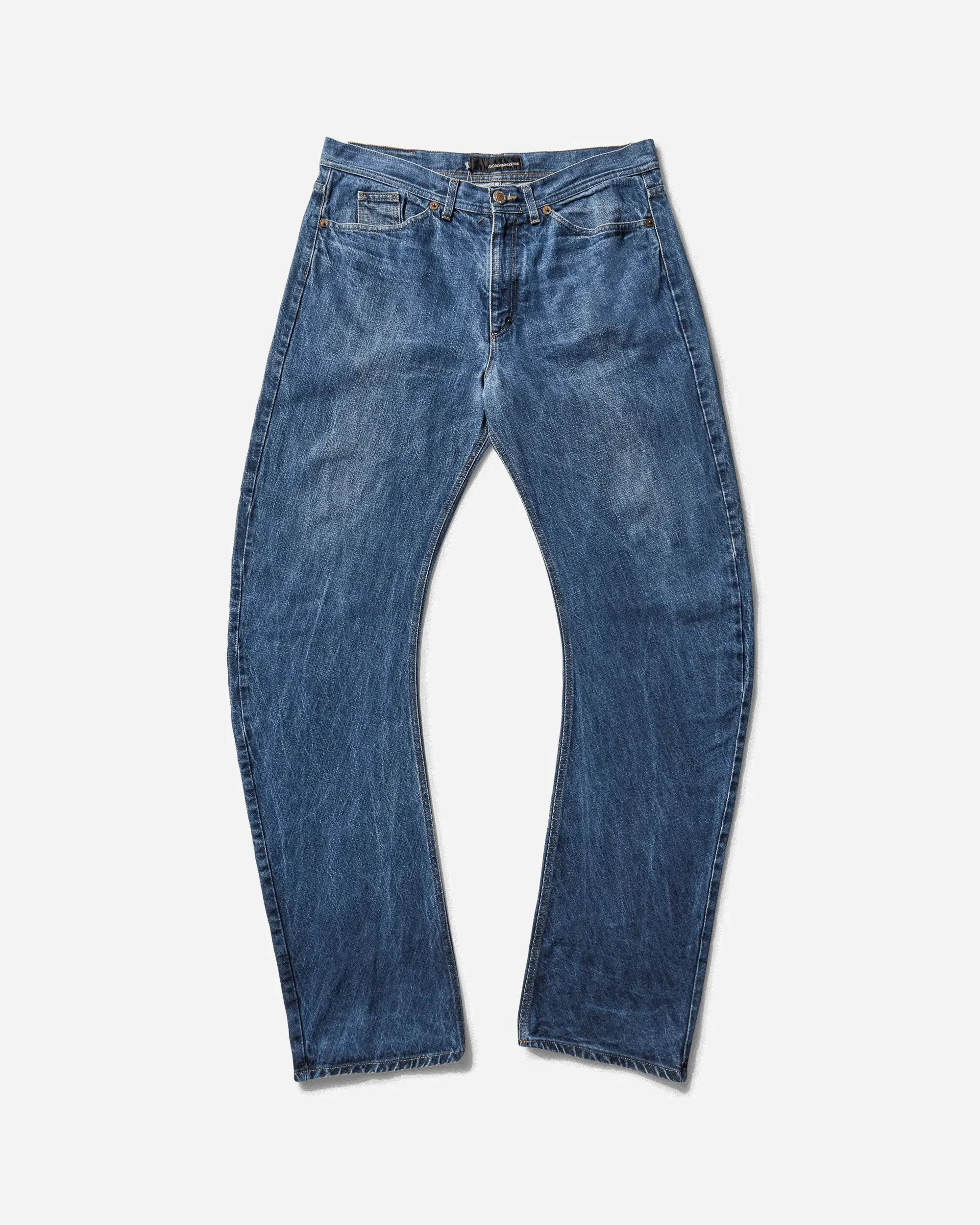 Pezze Vintage Men's Straight Logo Jeans Blue