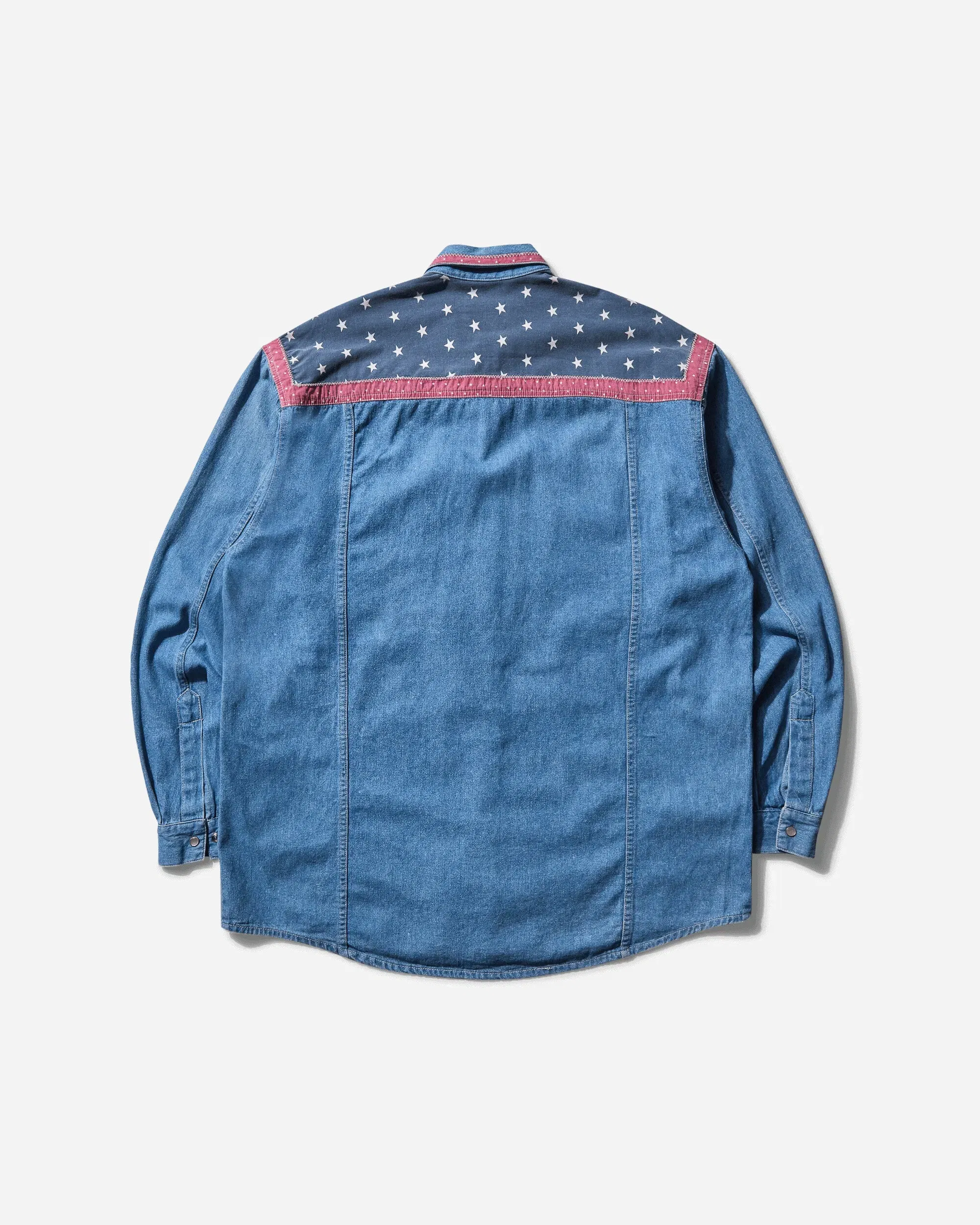 Pezze Vintage Men's Stars Denim Shirt Blue