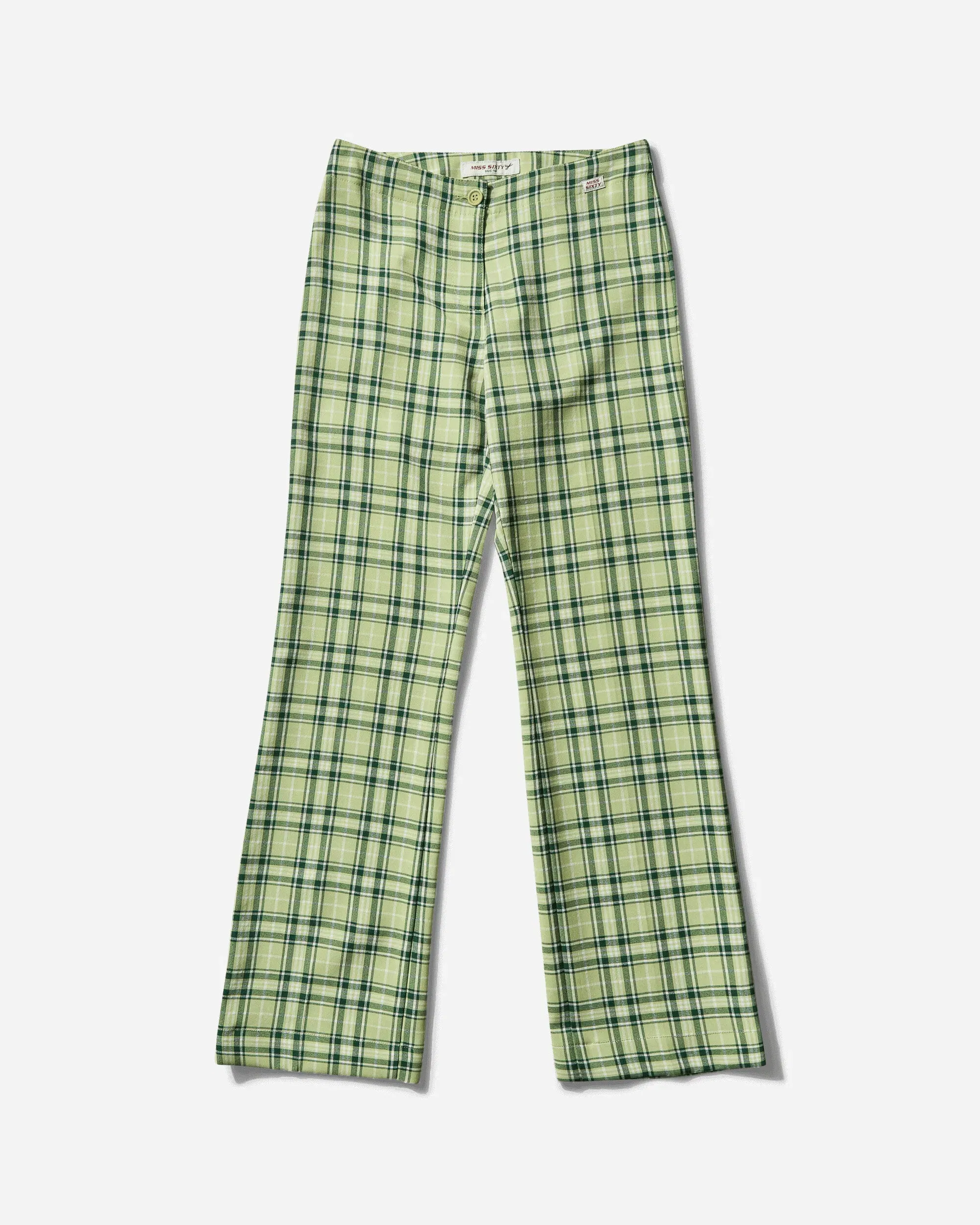 Pezze Vintage Women's Checked Trousers Green