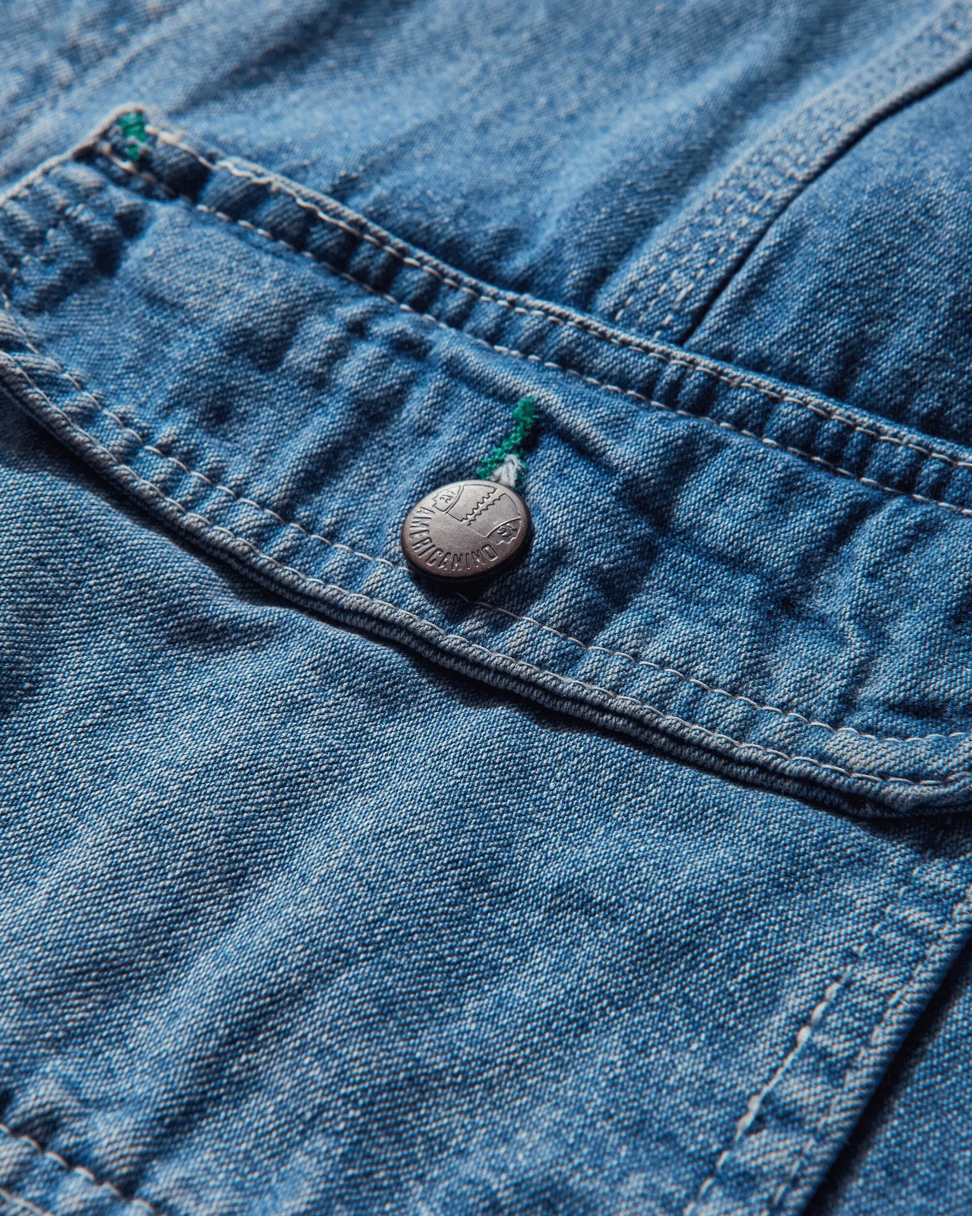 Pezze Vintage Men's Denim Work Jacket Blue