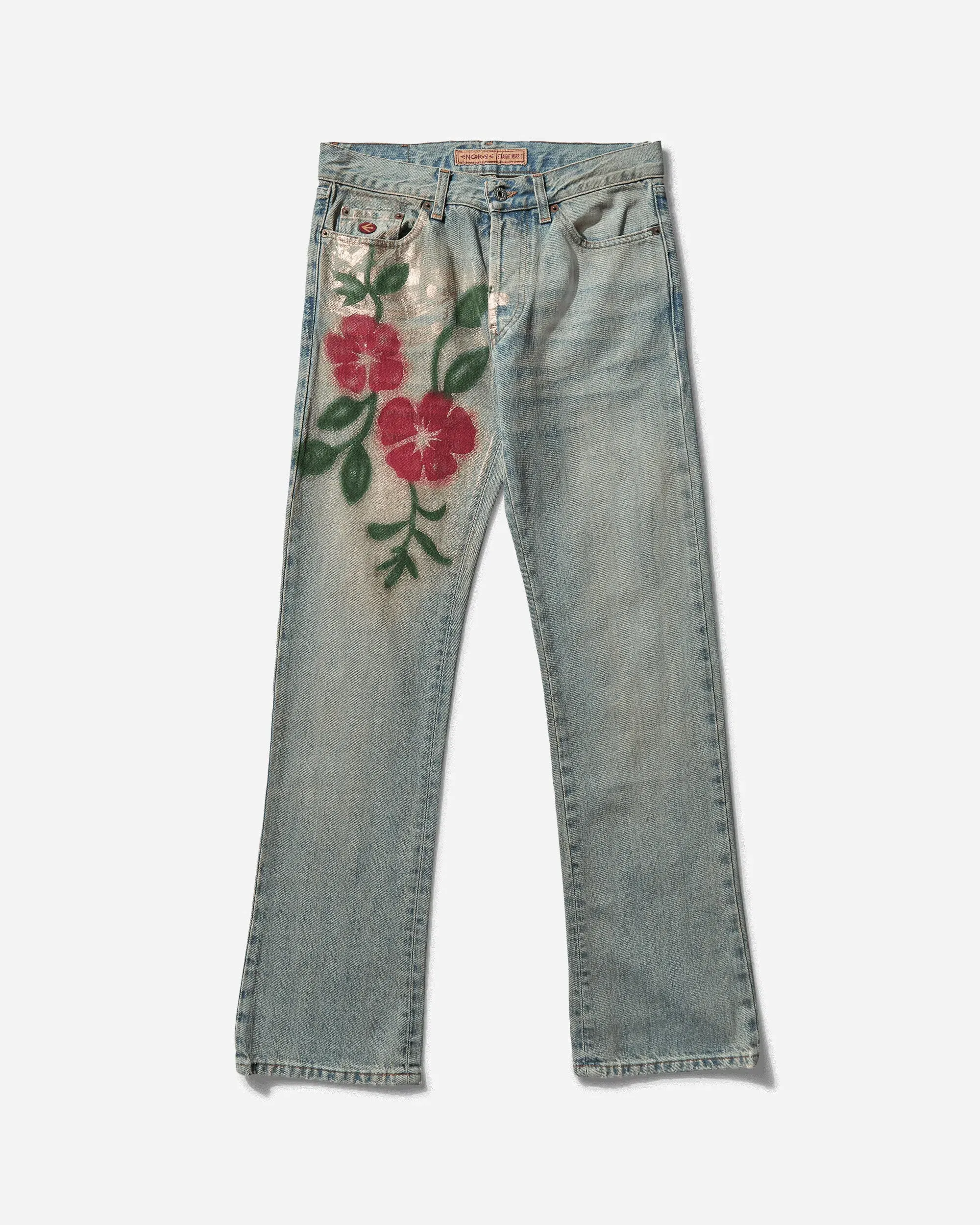 Pezze Vintage Women's Flower Jeans Blue