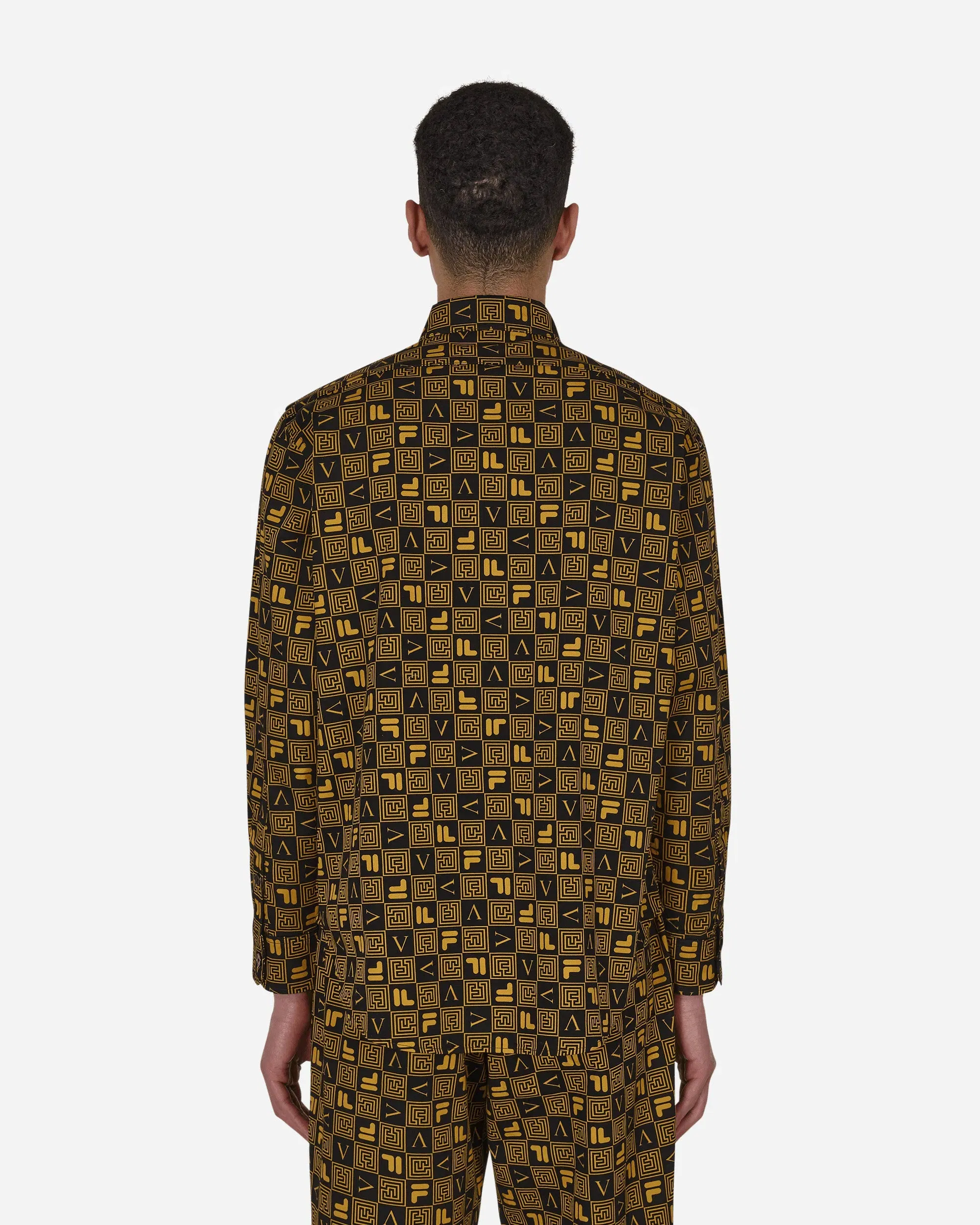 Aries FILA Logo Print Longsleeve Shirt Black