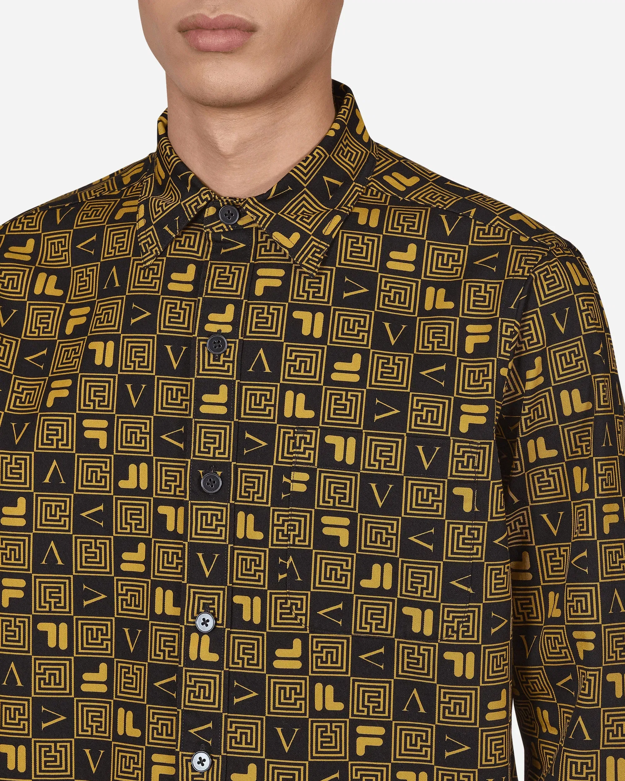 Aries FILA Logo Print Longsleeve Shirt Black