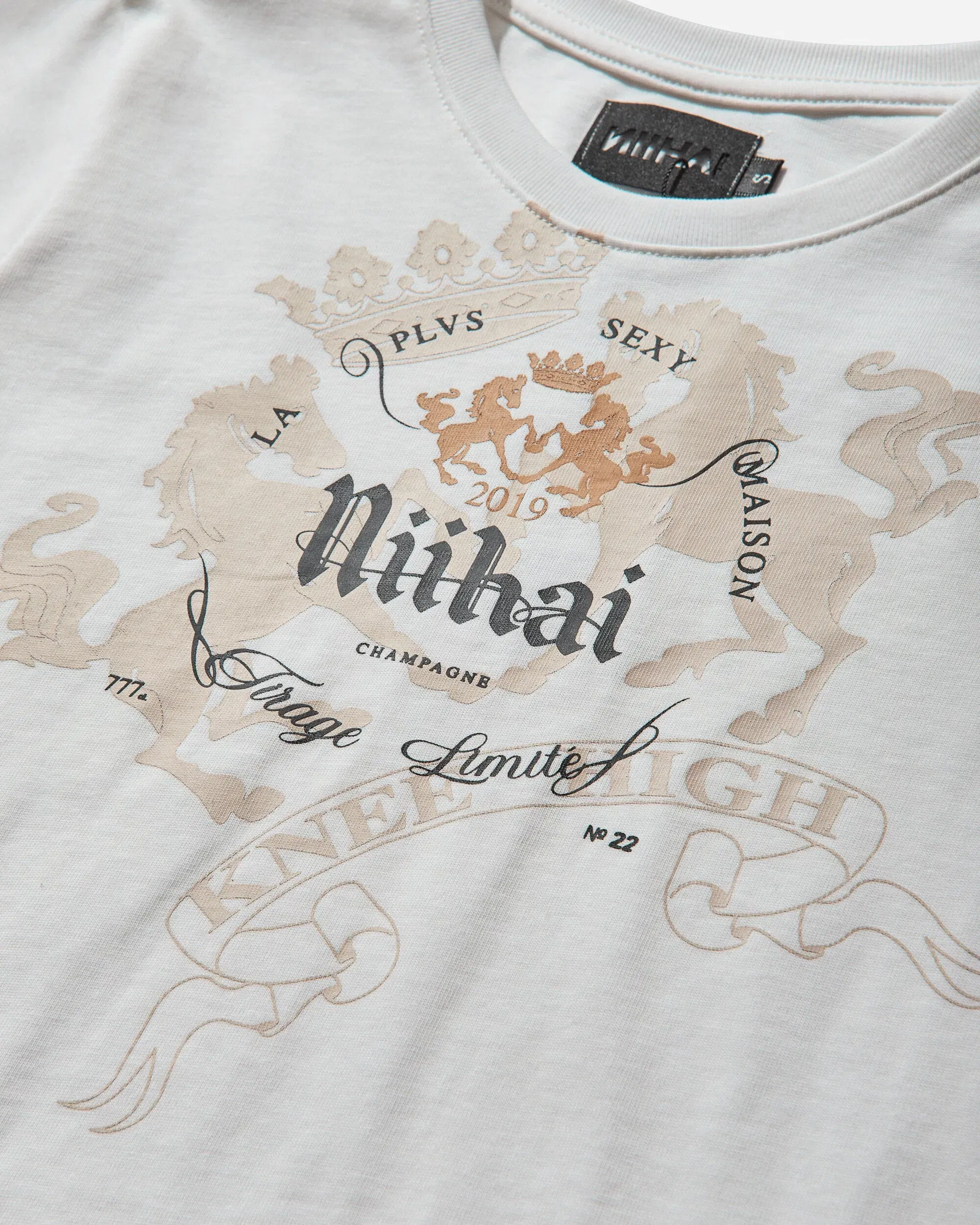 Nii Hai Women's Champagne Baby Tee White