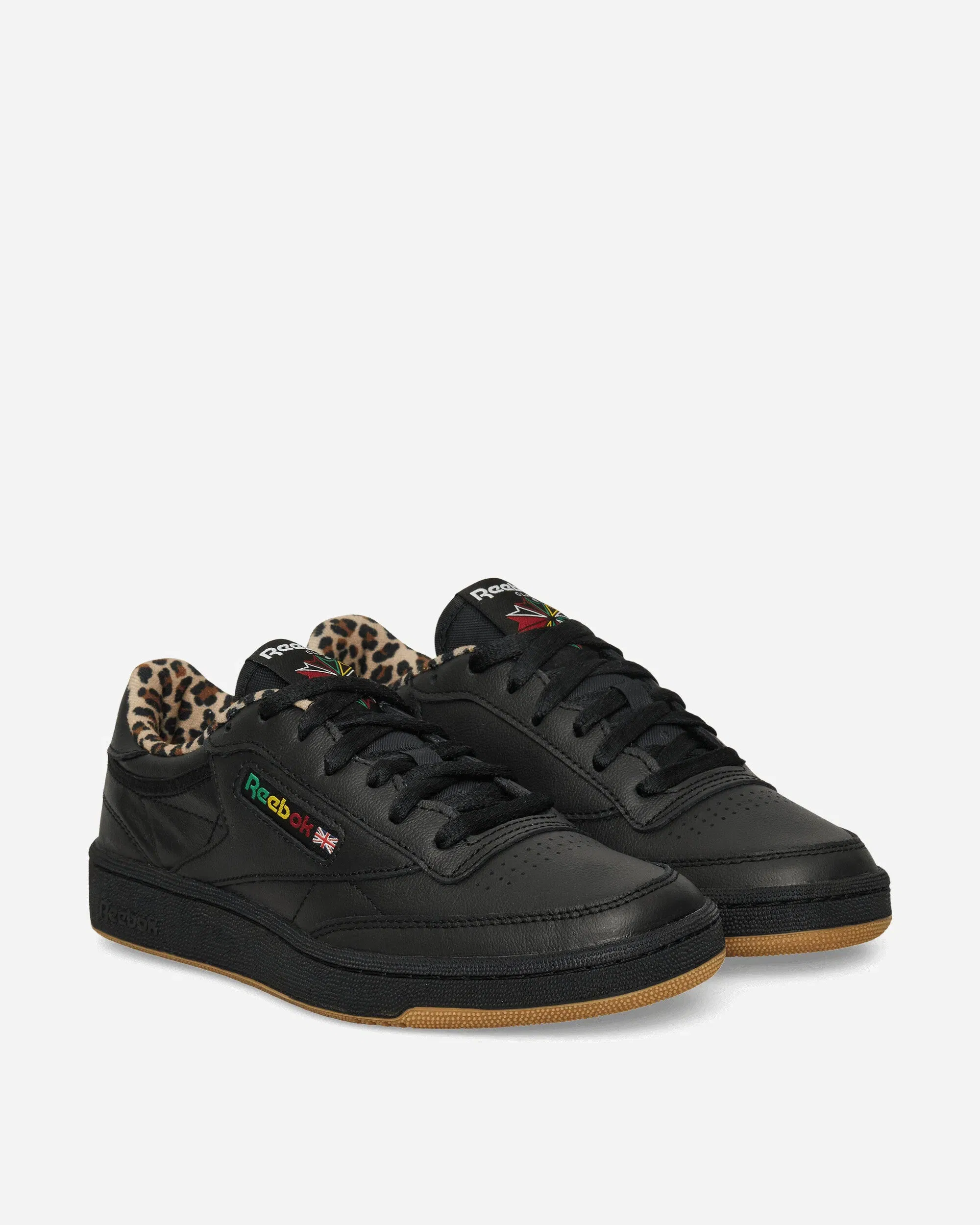Reebok WACKO MARIA Club C 85 Vintage Sneakers Black / Leopard