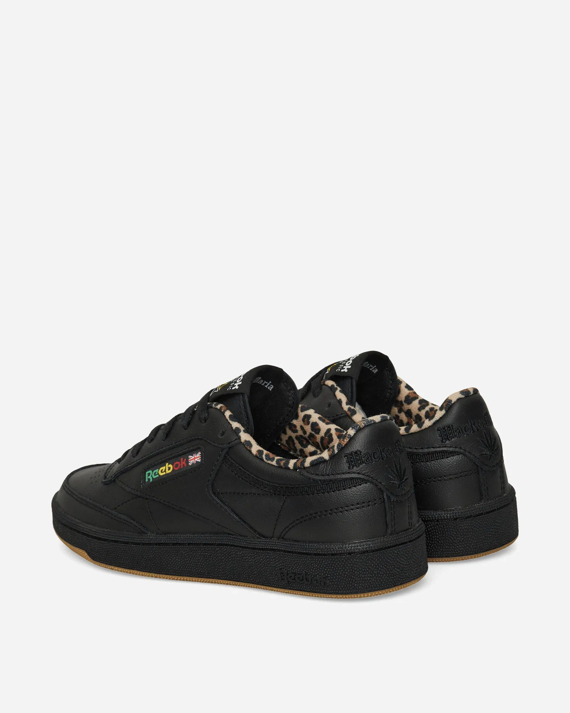 Reebok WACKO MARIA Club C 85 Vintage Sneakers Black / Leopard