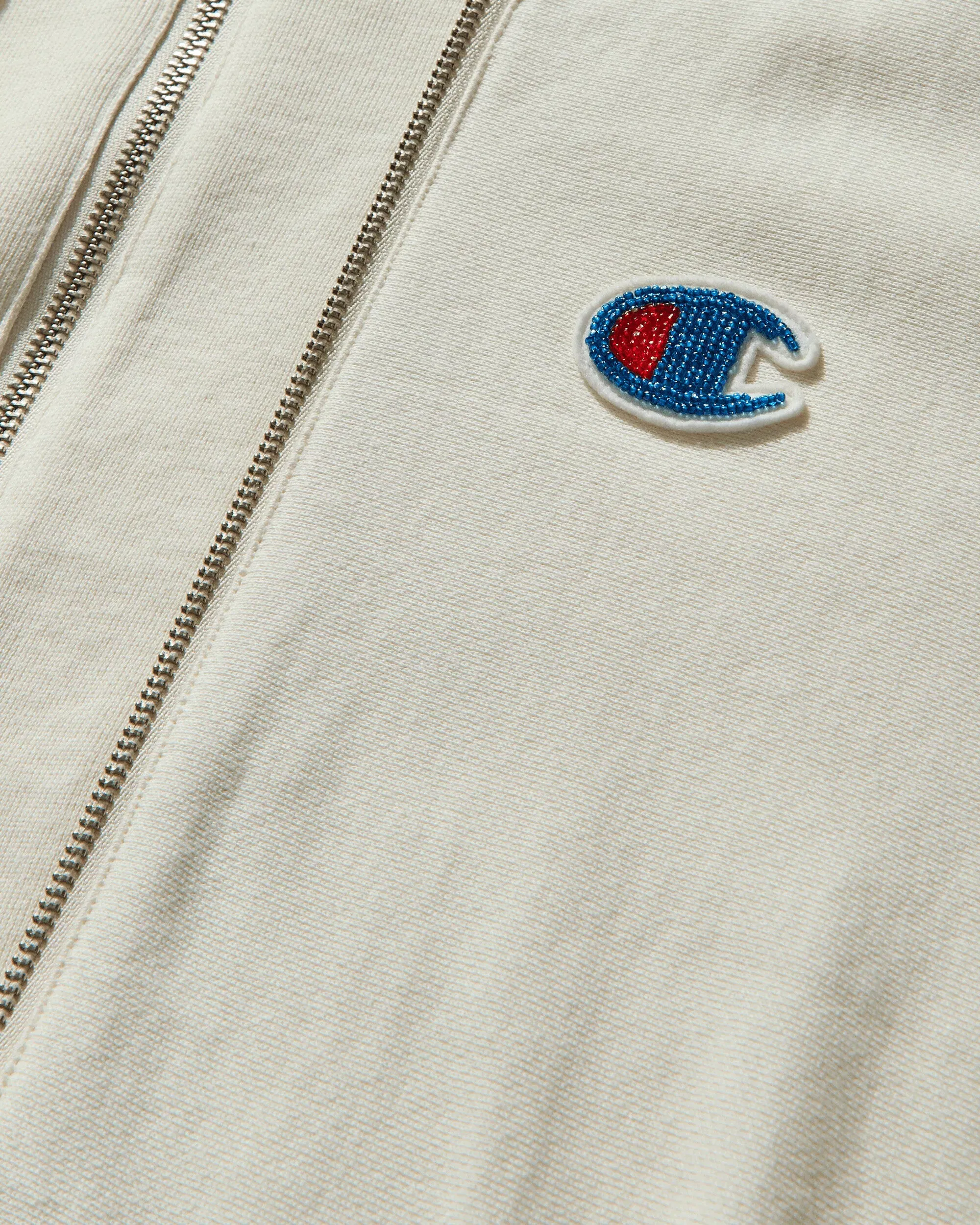 Undercover Men's Champion Reverse Weave Double Zip Hoodie Ivory