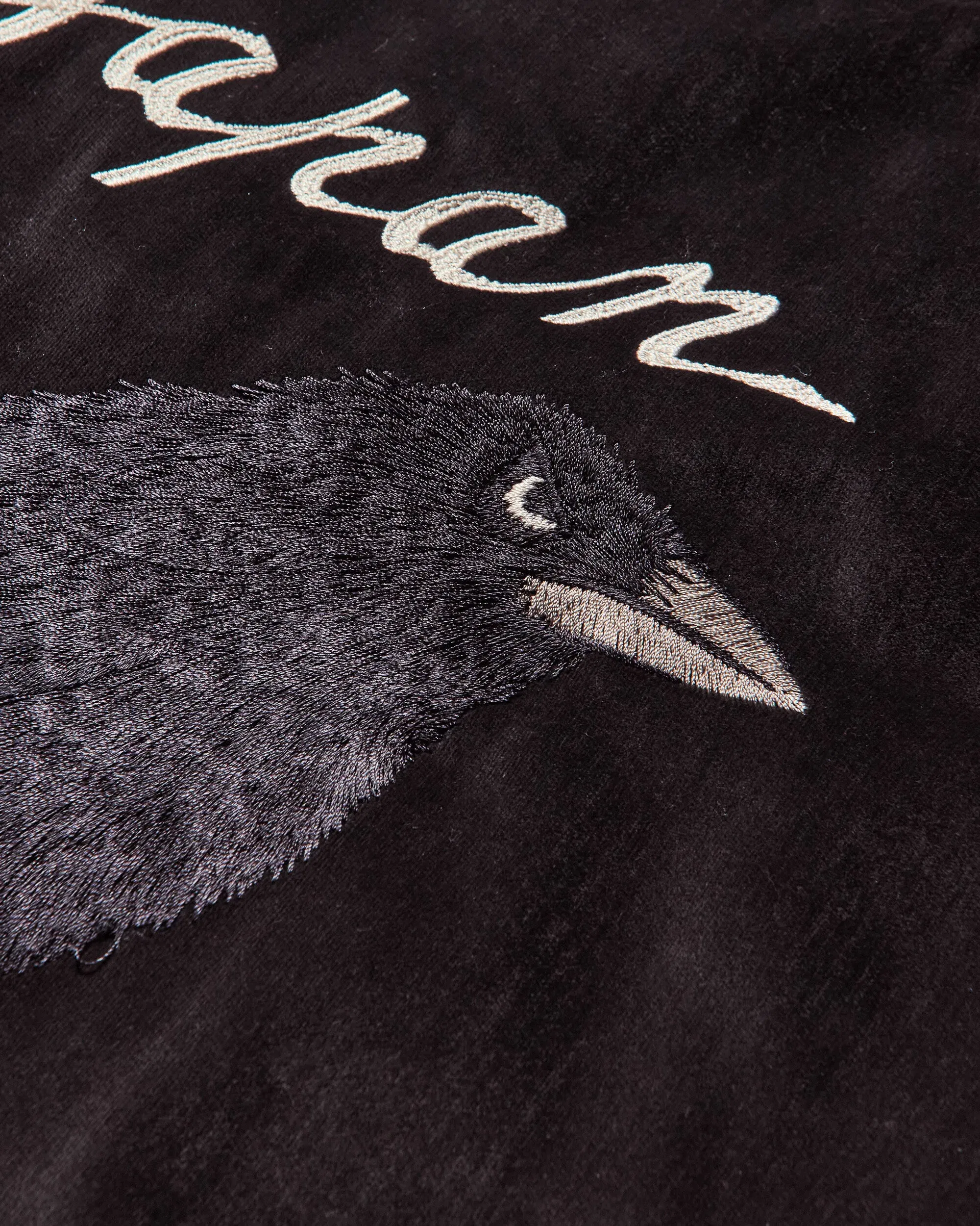 KAPITAL Men's Velveteen Souvenir Jacket (Raven & Skull) Black