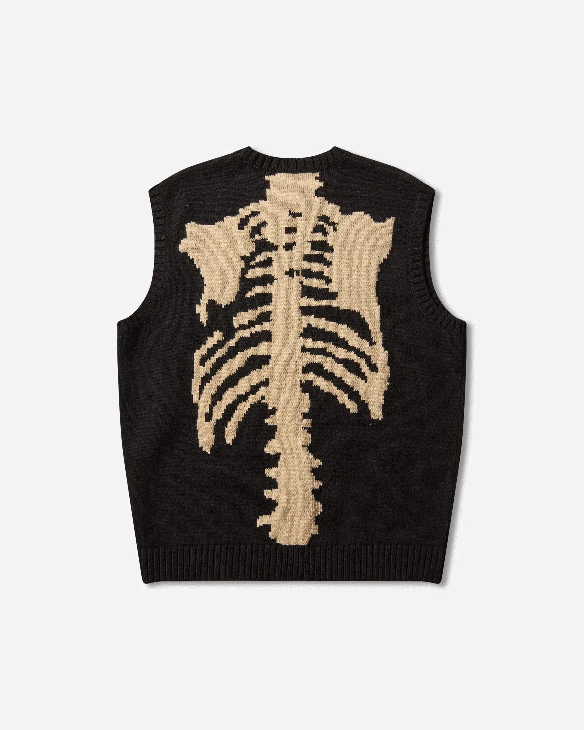 KAPITAL Men's 5G Wool Bone Vest Black