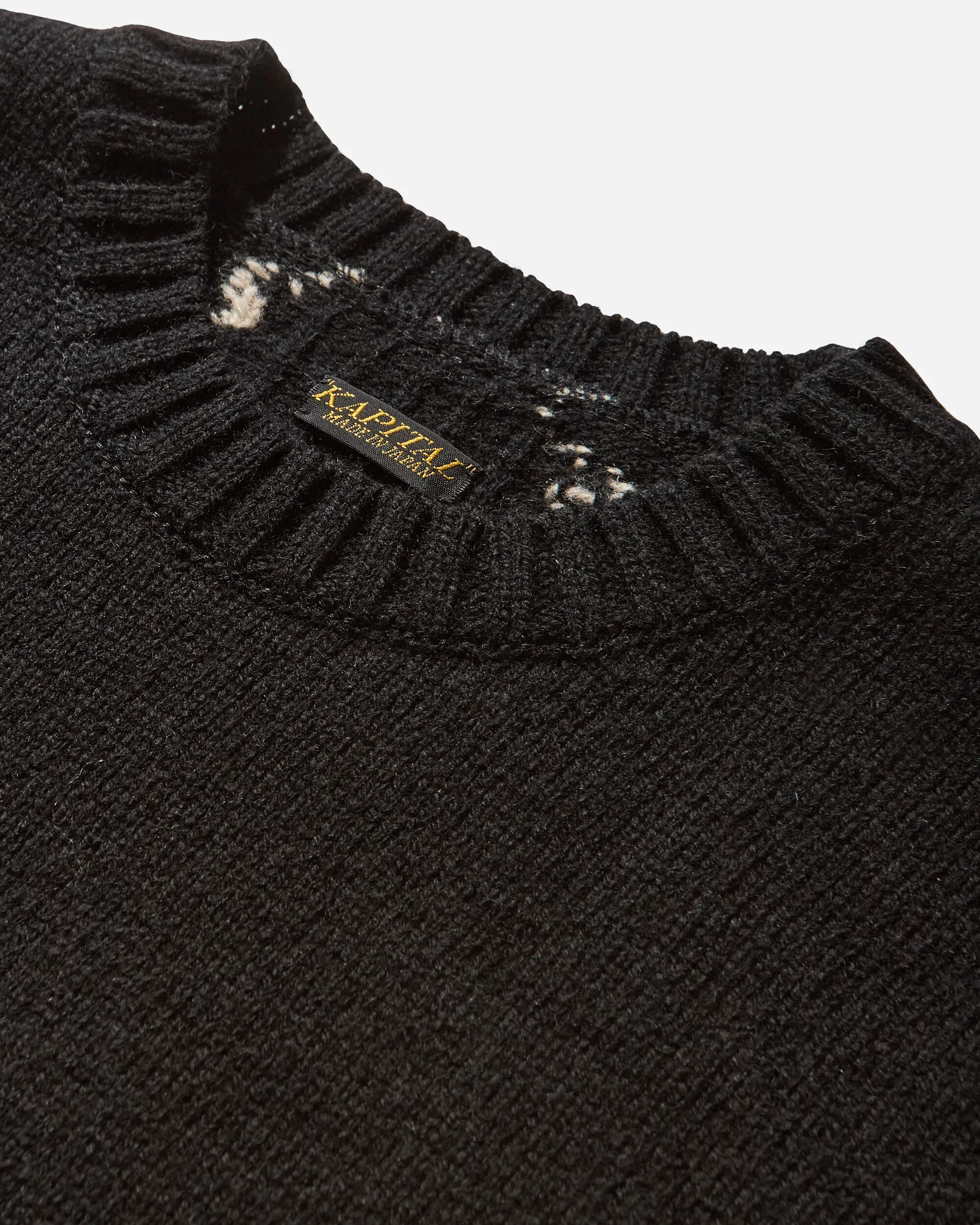 KAPITAL Men's 5G Wool Bone Vest Black