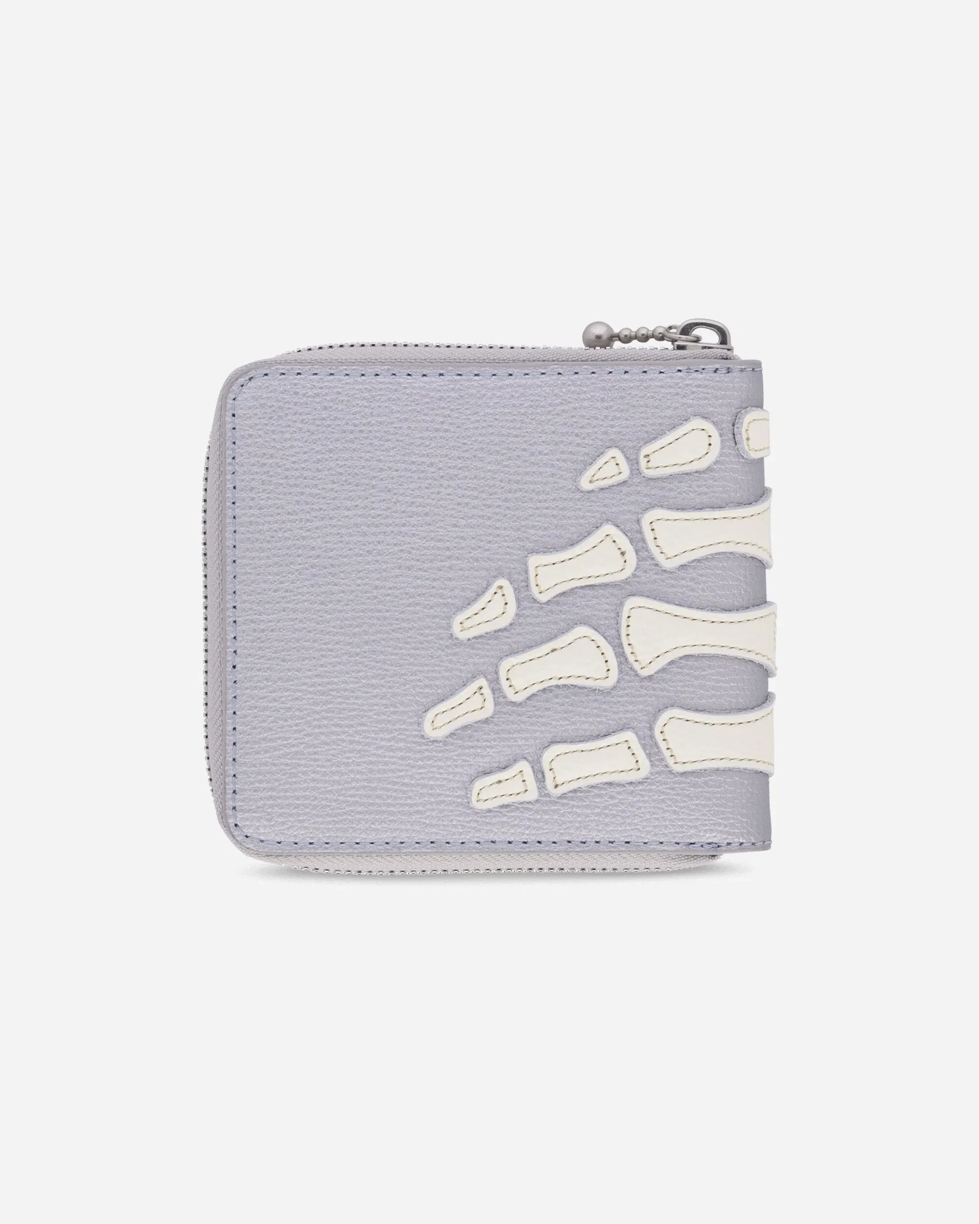KAPITAL Thumb Up Bone Band Zip Wallet Silver