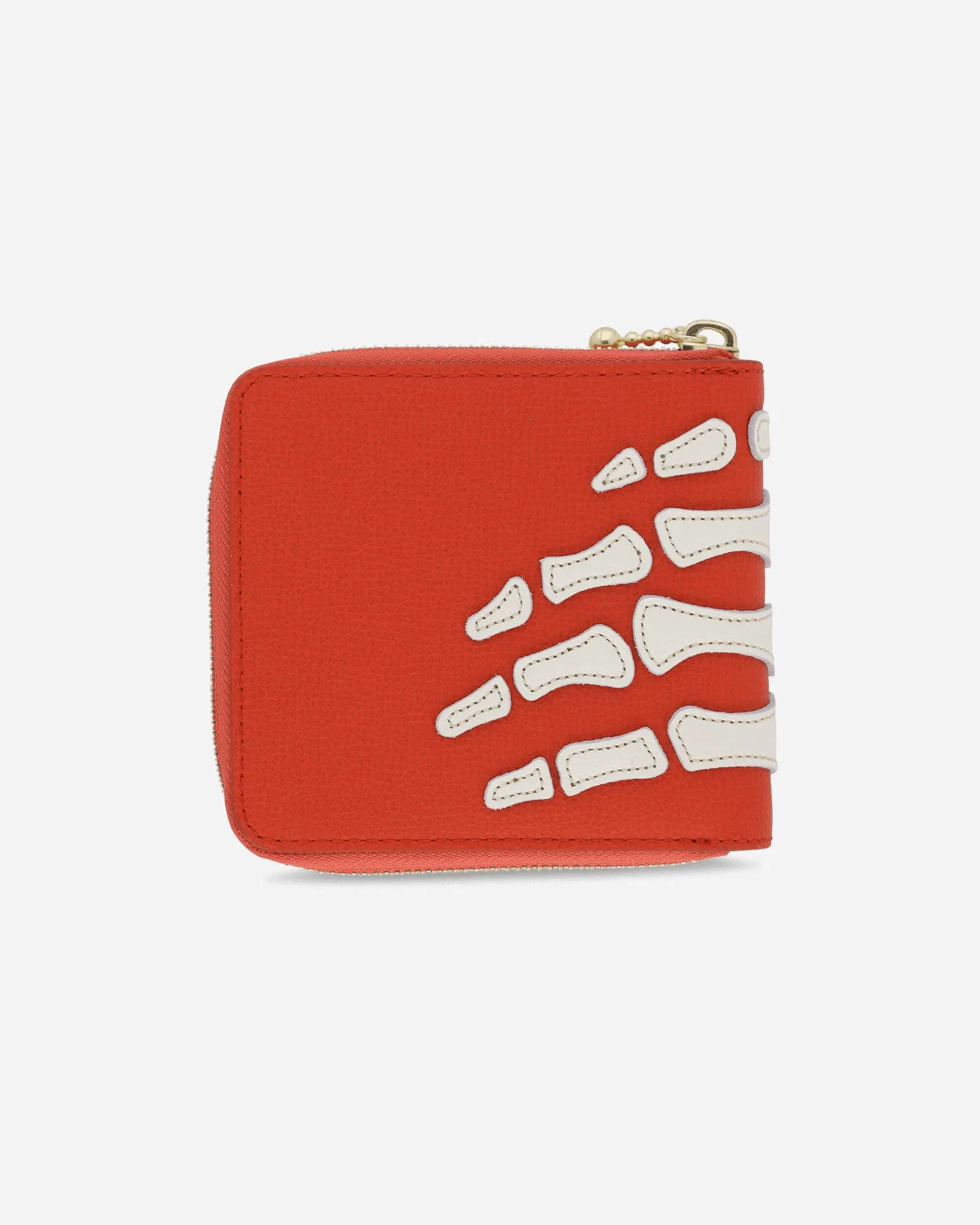 KAPITAL Thumb Up Bone Band Zip Wallet Red