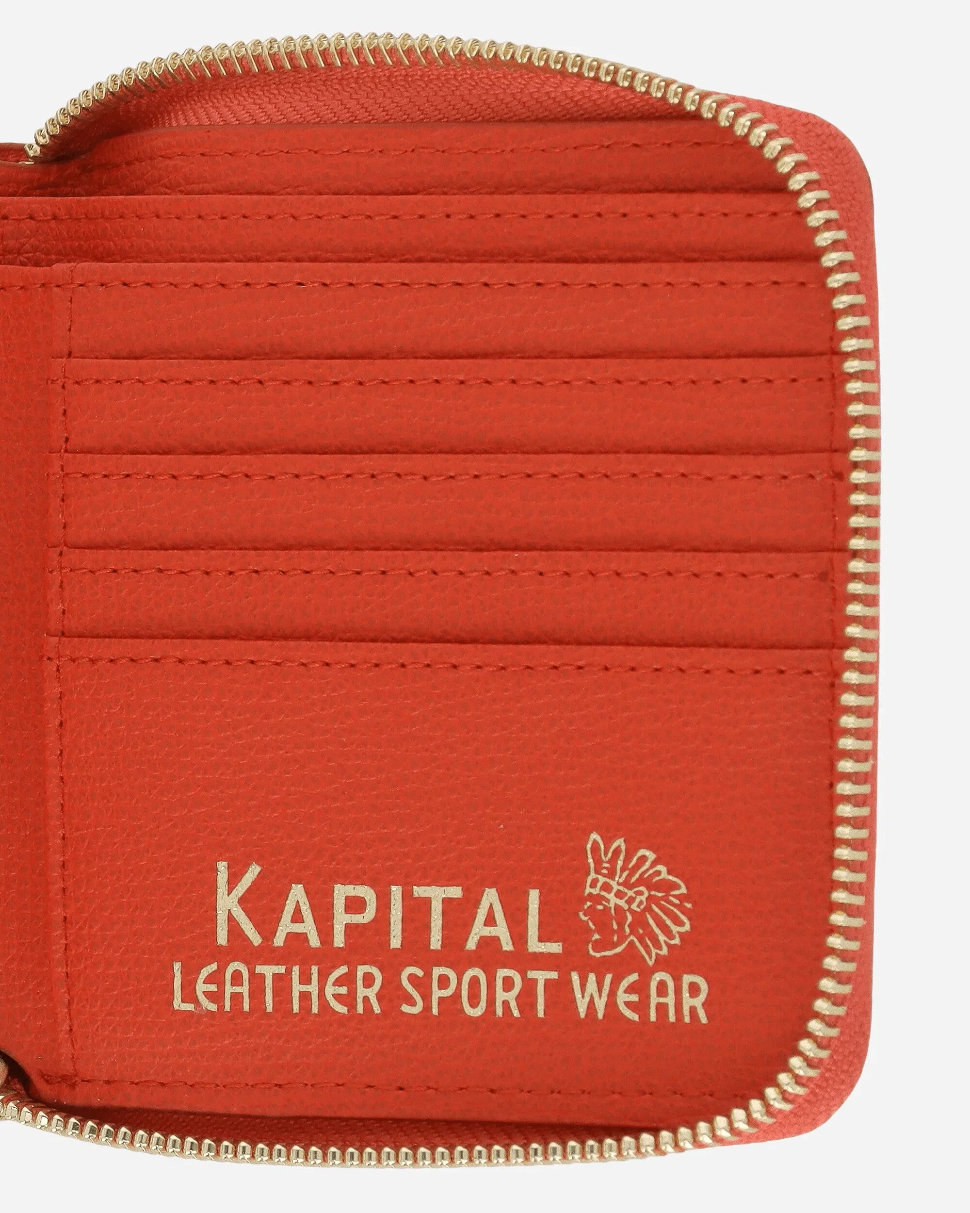 KAPITAL Thumb Up Bone Band Zip Wallet Red