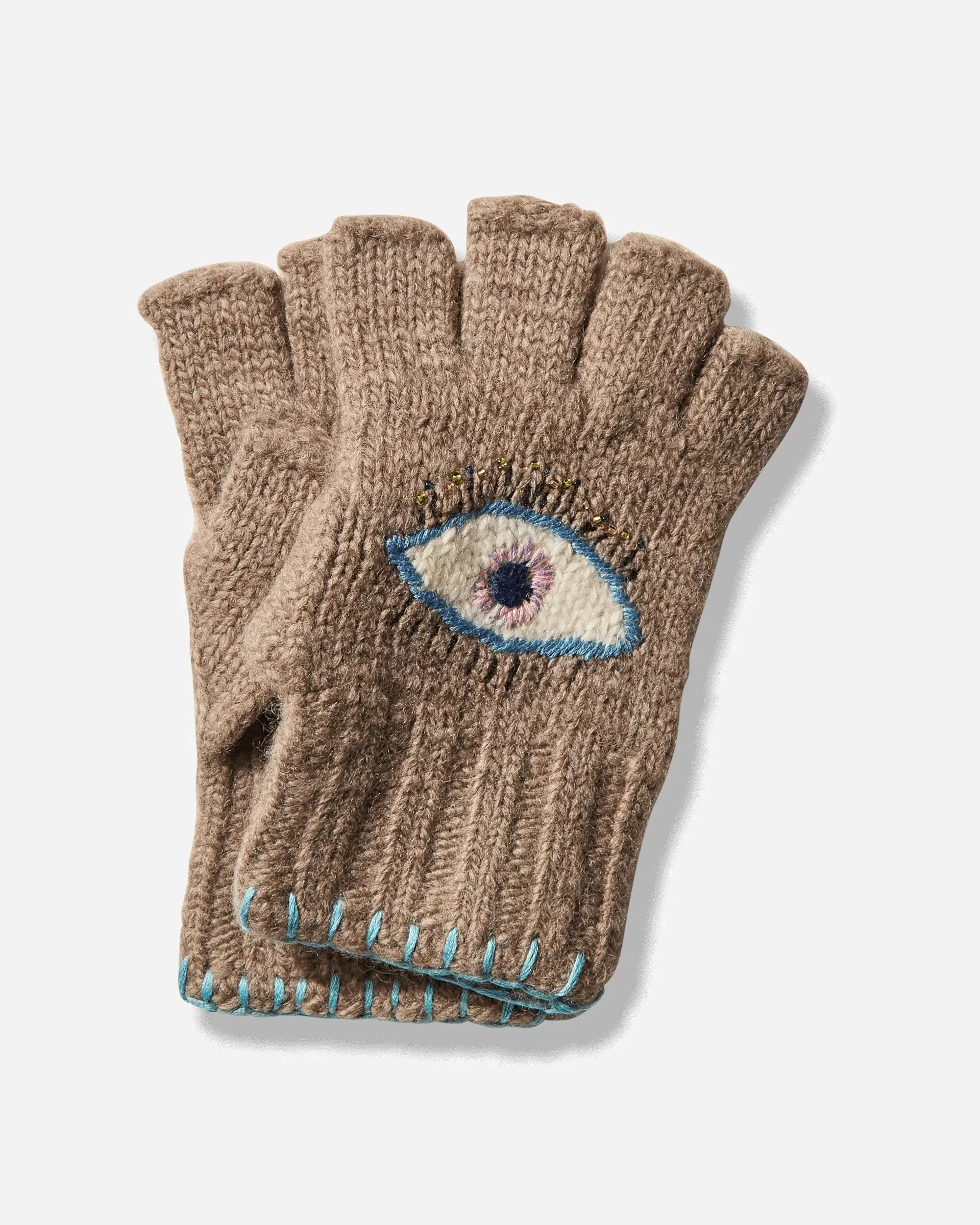 KAPITAL Wool Folktale Gloves (Speakeasy) Gray / Beige