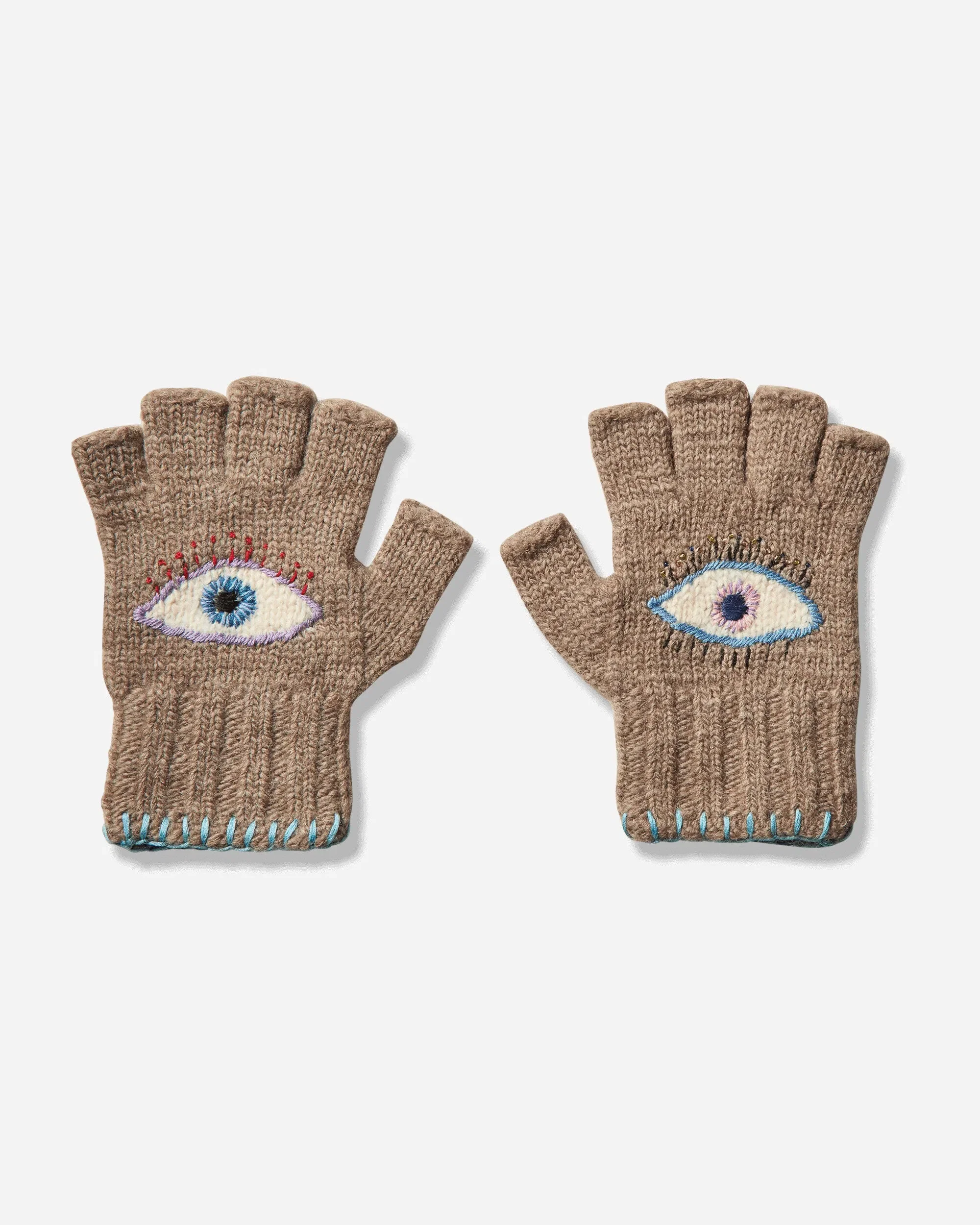 KAPITAL Wool Folktale Gloves (Speakeasy) Gray / Beige