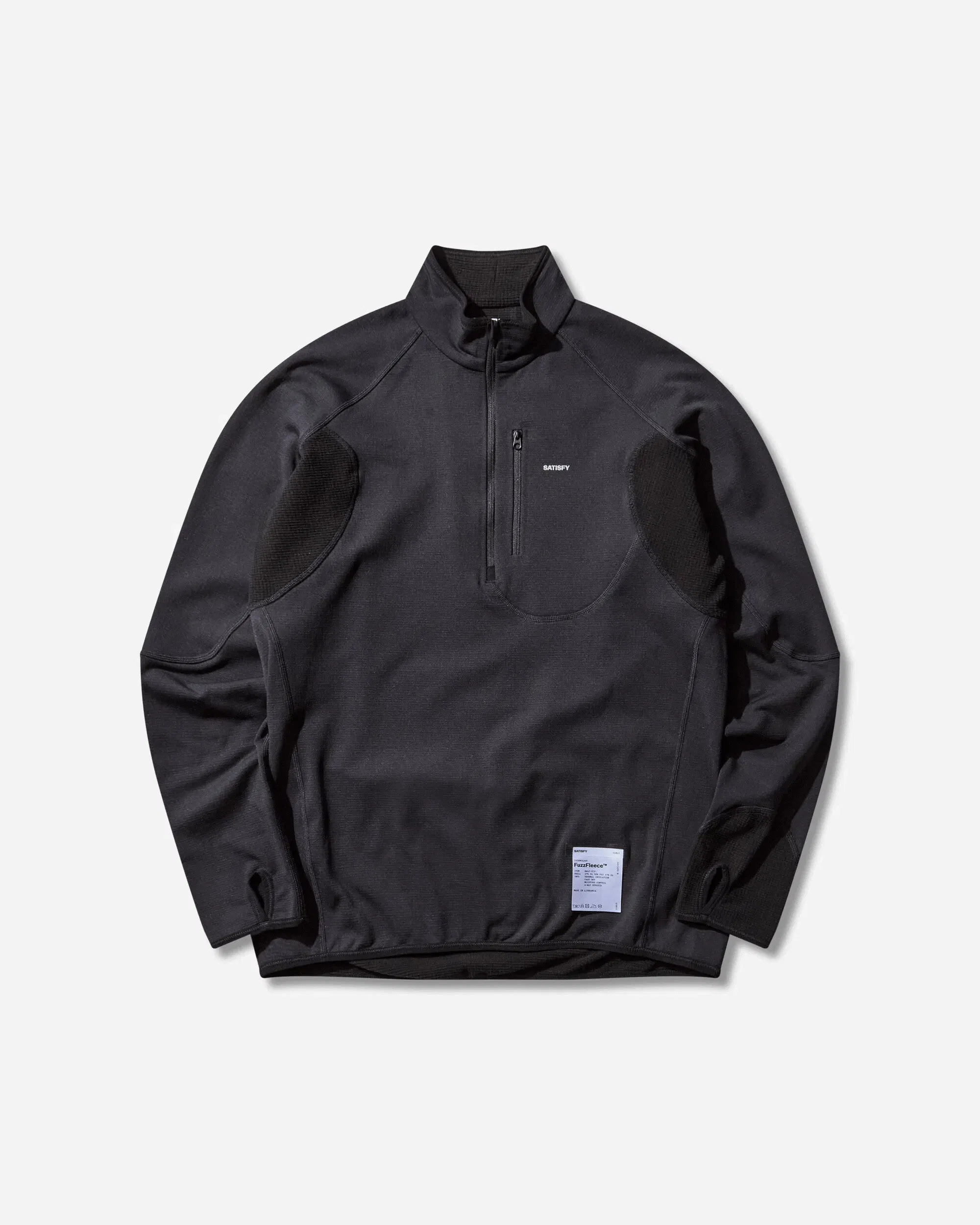 Satisfy Men's FuzzFleece Half‑Zip Sweatshirt Black