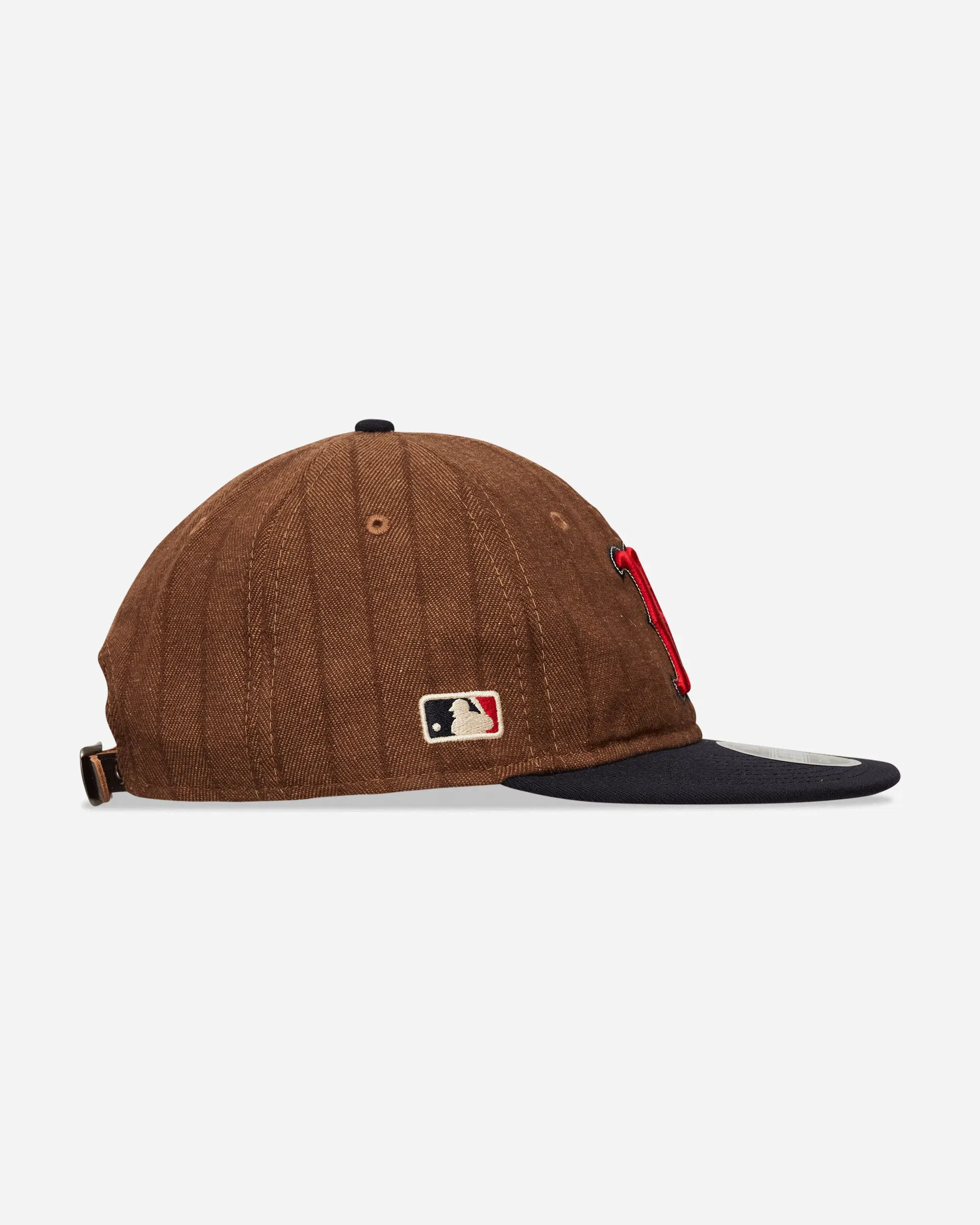New Era Boston Red Sox Three Looms x MLB Wool Pinstripe 9FIFTY Cap Dark Brown