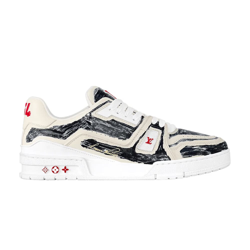 Louis Vuitton Trainer Low Colored-In Motif - White Black