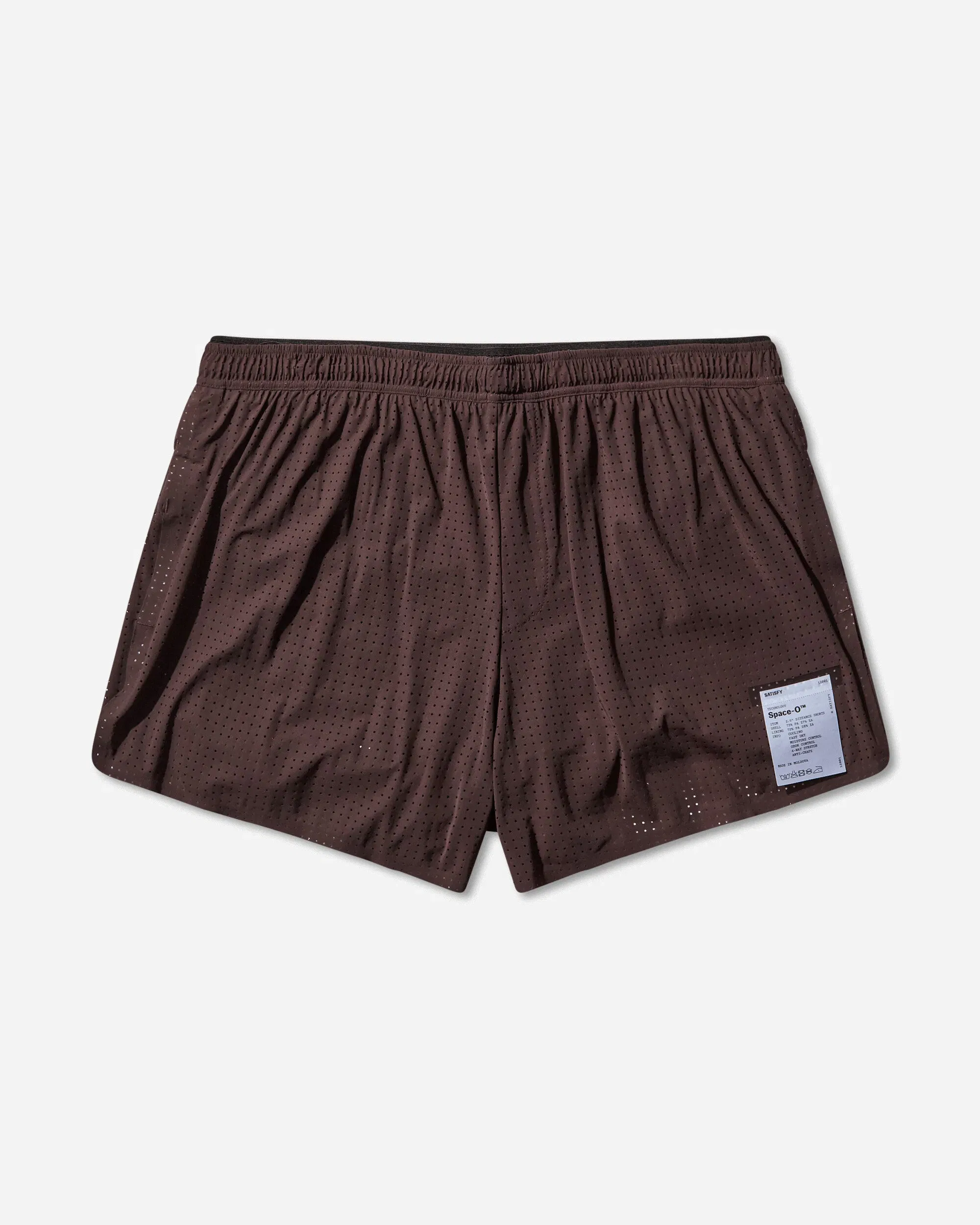 Satisfy Men's Space‑O 2.5in Distance Shorts Deep Mahogany