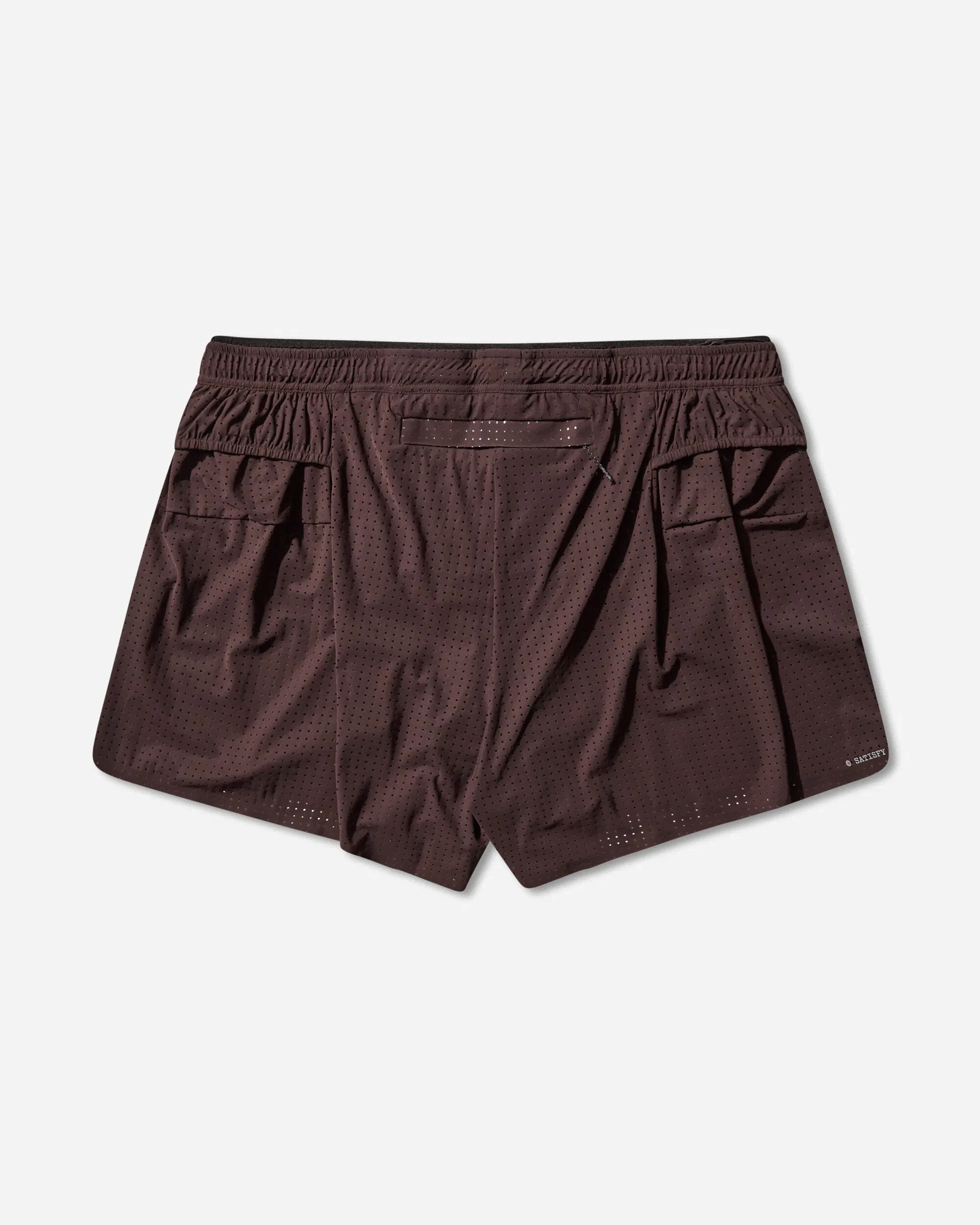 Satisfy Men's Space‑O 2.5in Distance Shorts Deep Mahogany