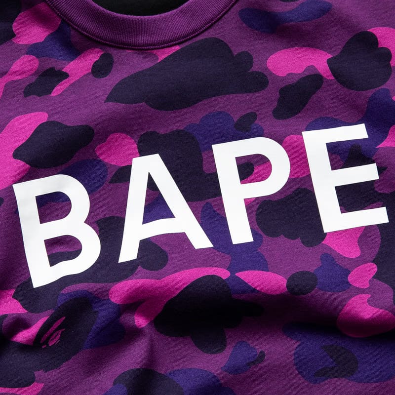 BAPE A Bathing Ape Color Camo Reversible Tee - Purple
